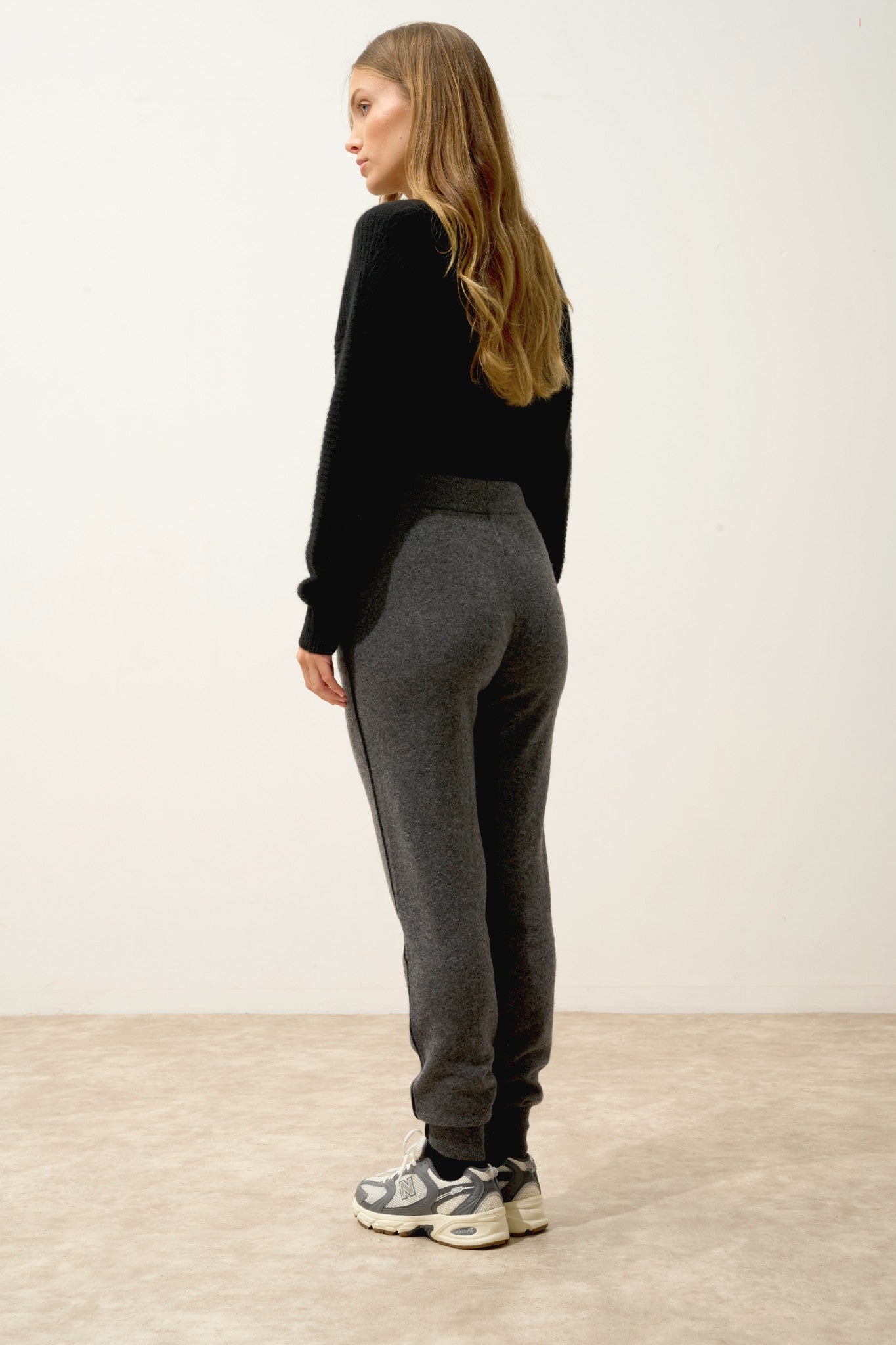 narella jogging bi-color anthracite chiné/noir 100% cachemire