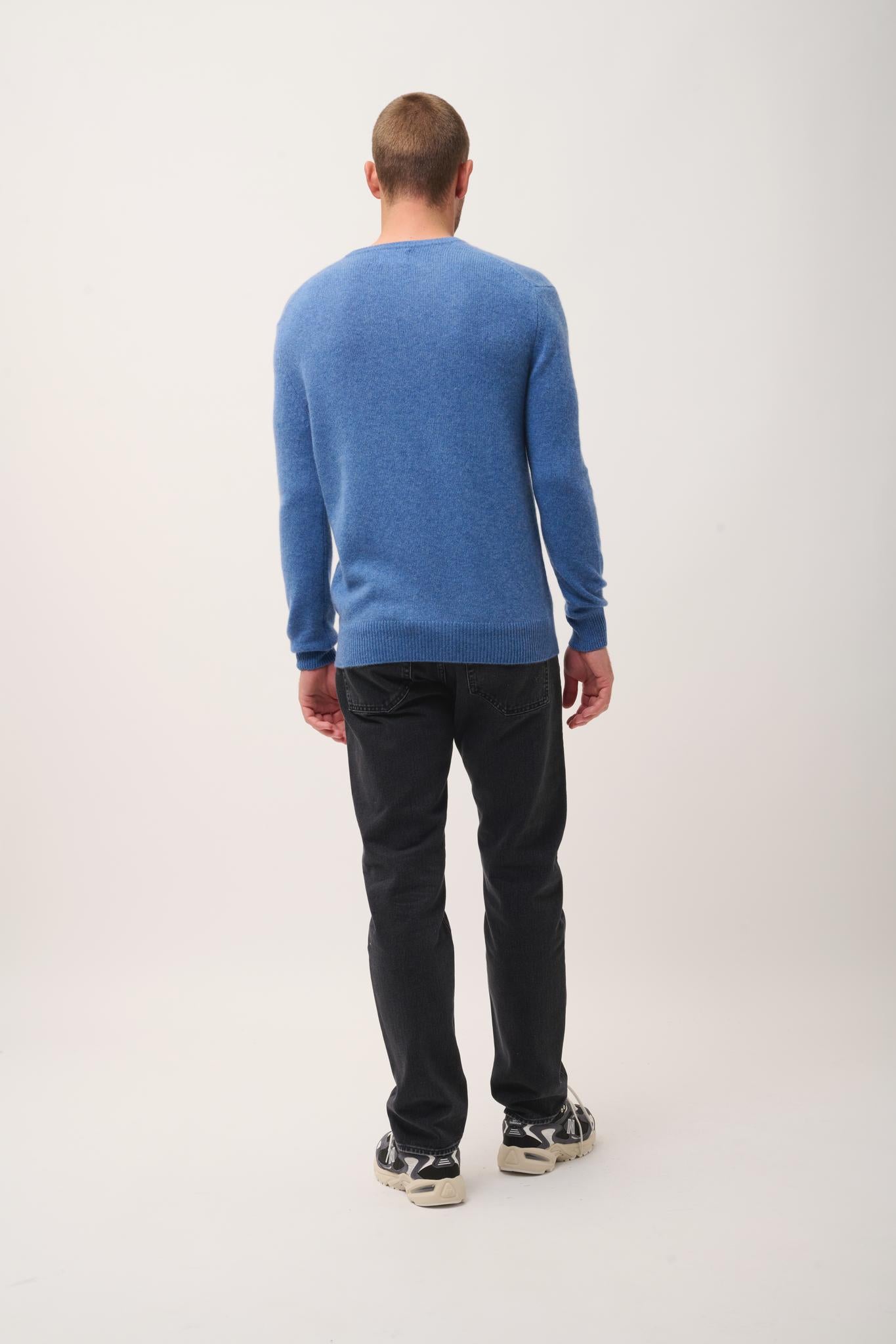 NATHAN  pull col v bleu denim