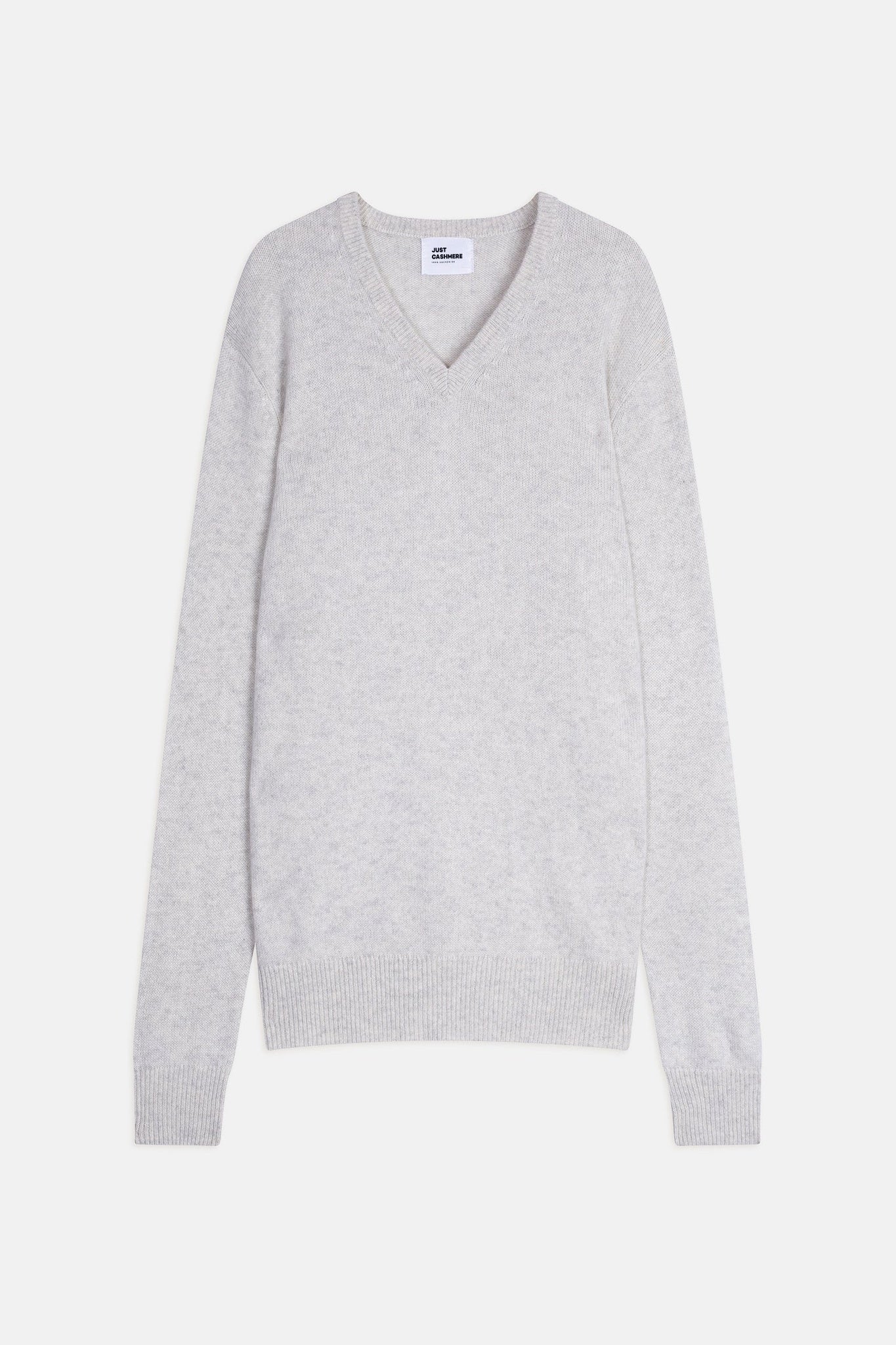 NATHAN  pull col v gris perle chiné