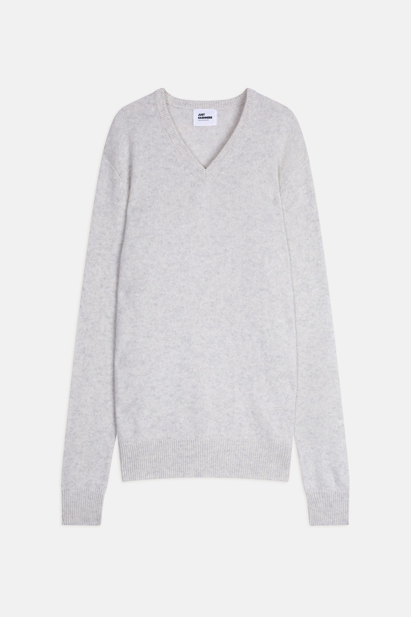 nathan  pull col v gris perle chiné