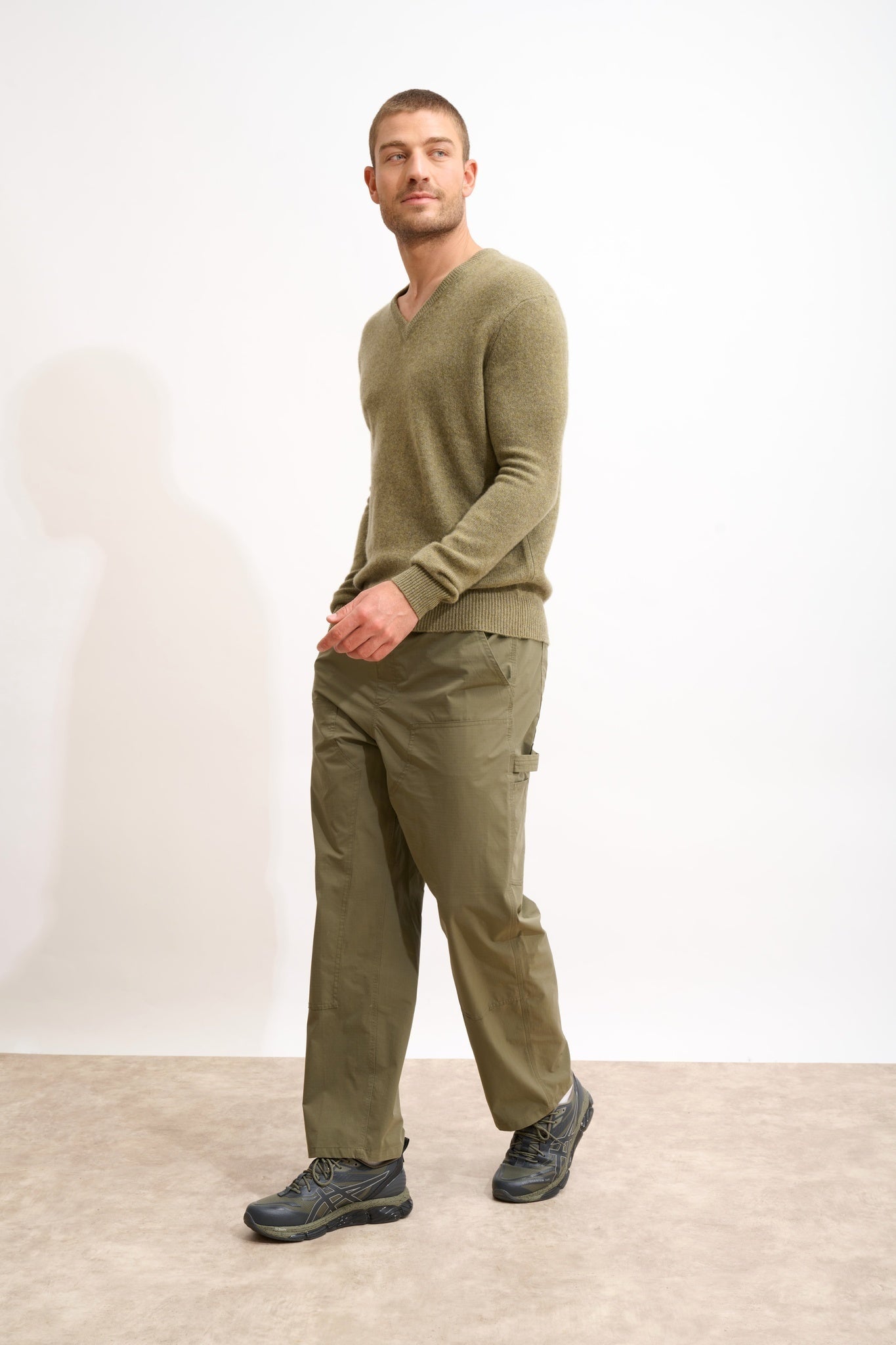 NATHAN pull col v 4 fils bronze chiné