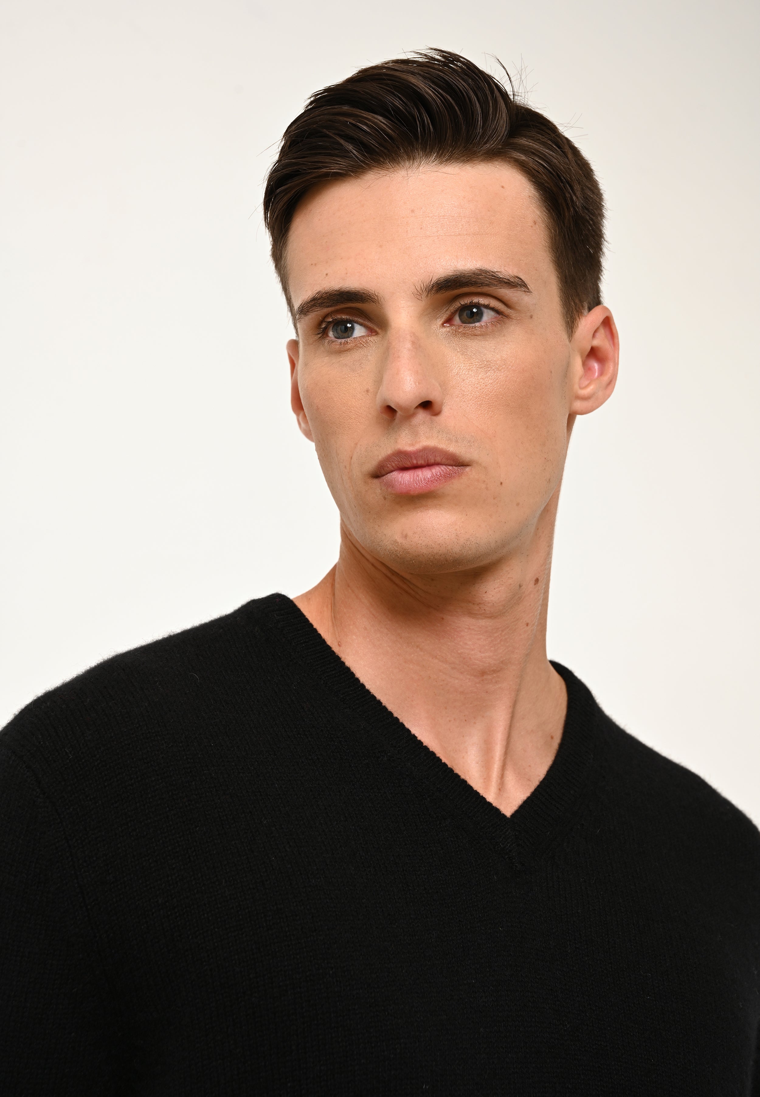 NATHAN black v-neck sweater