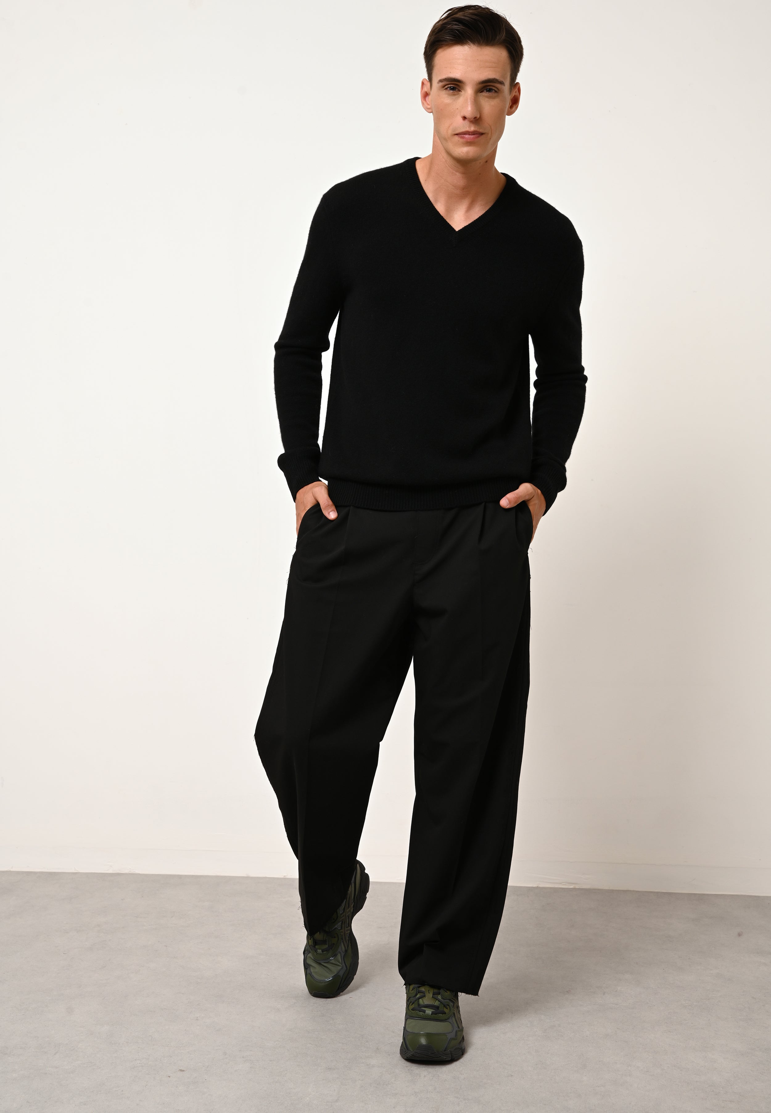 NATHAN black v-neck sweater