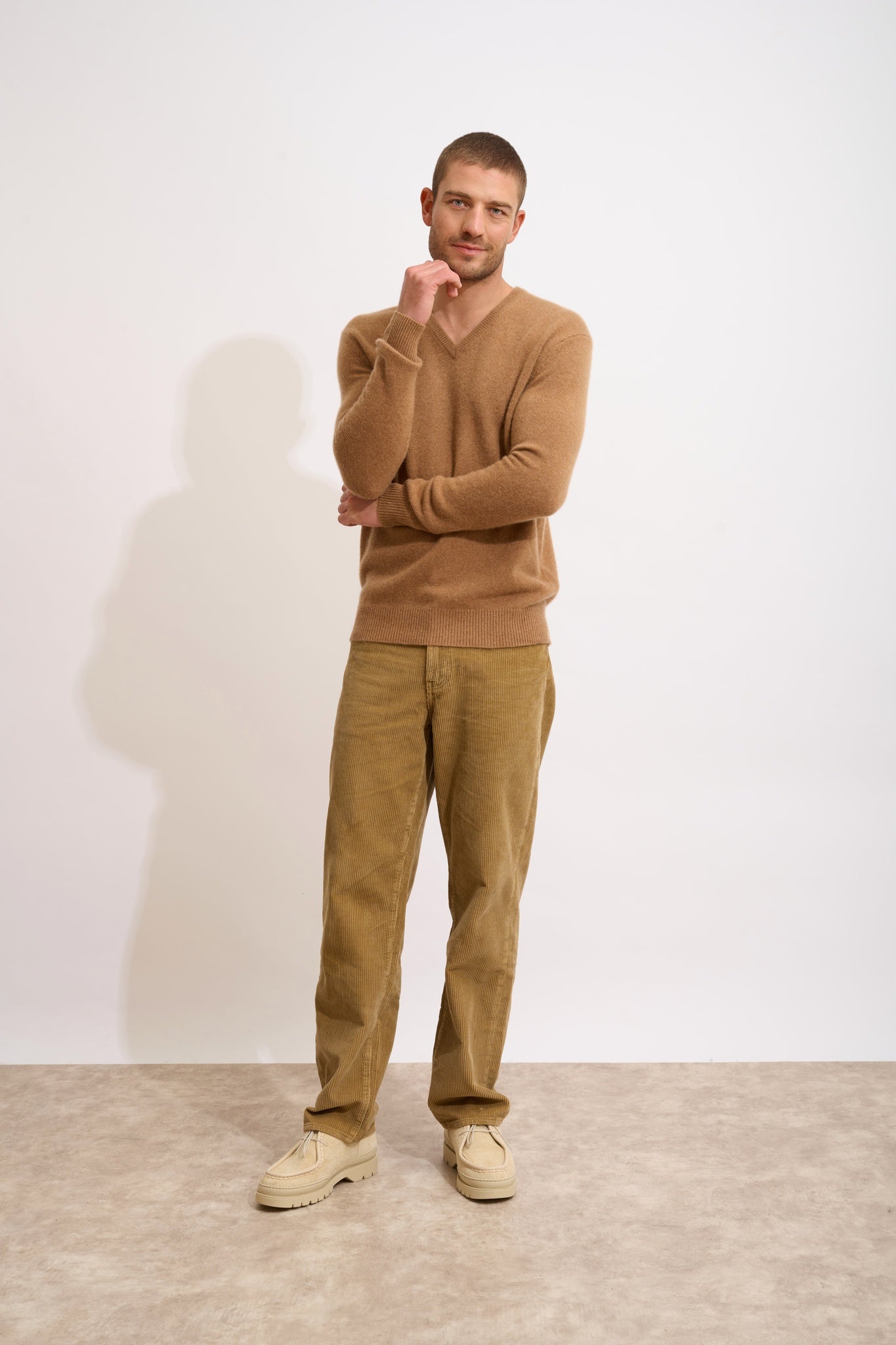 NATHAN pull col v noisette