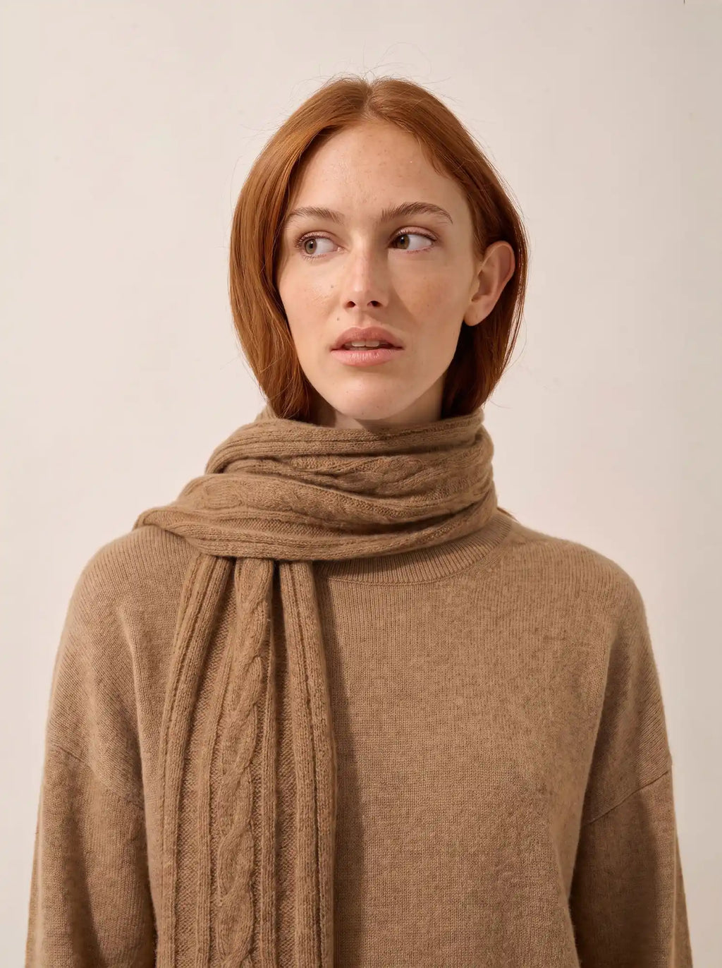 AELITH Écharpe 4 Fils Noisette