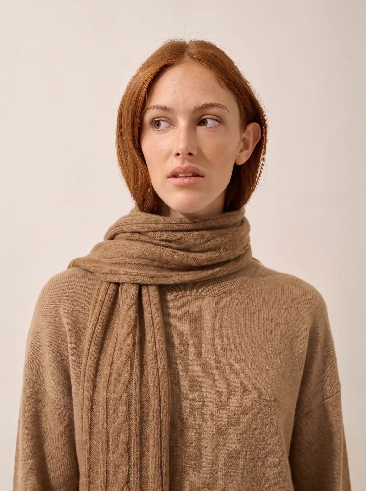 AELITH Écharpe 4 Fils Noisette