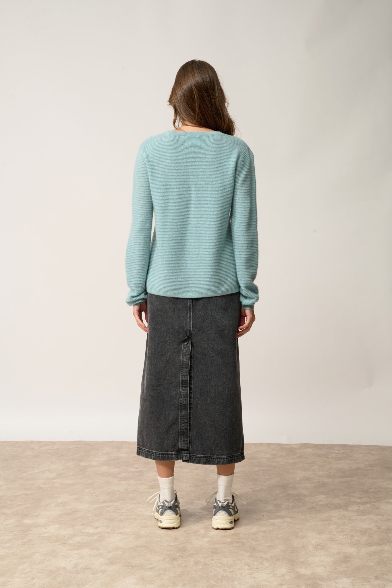 NETHY pull col bateau aqua chiné