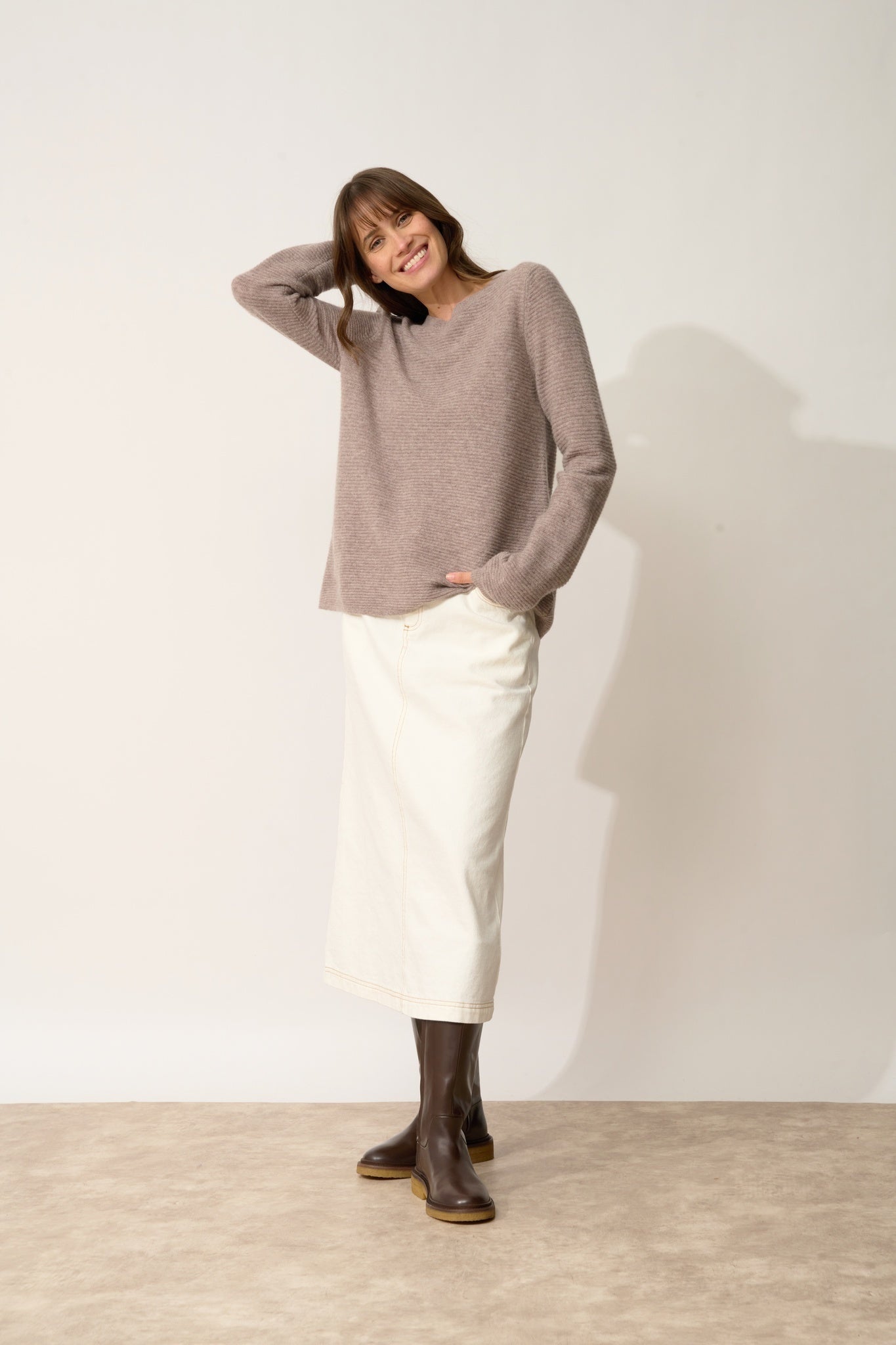 NETHY pull col bateau caribou chiné