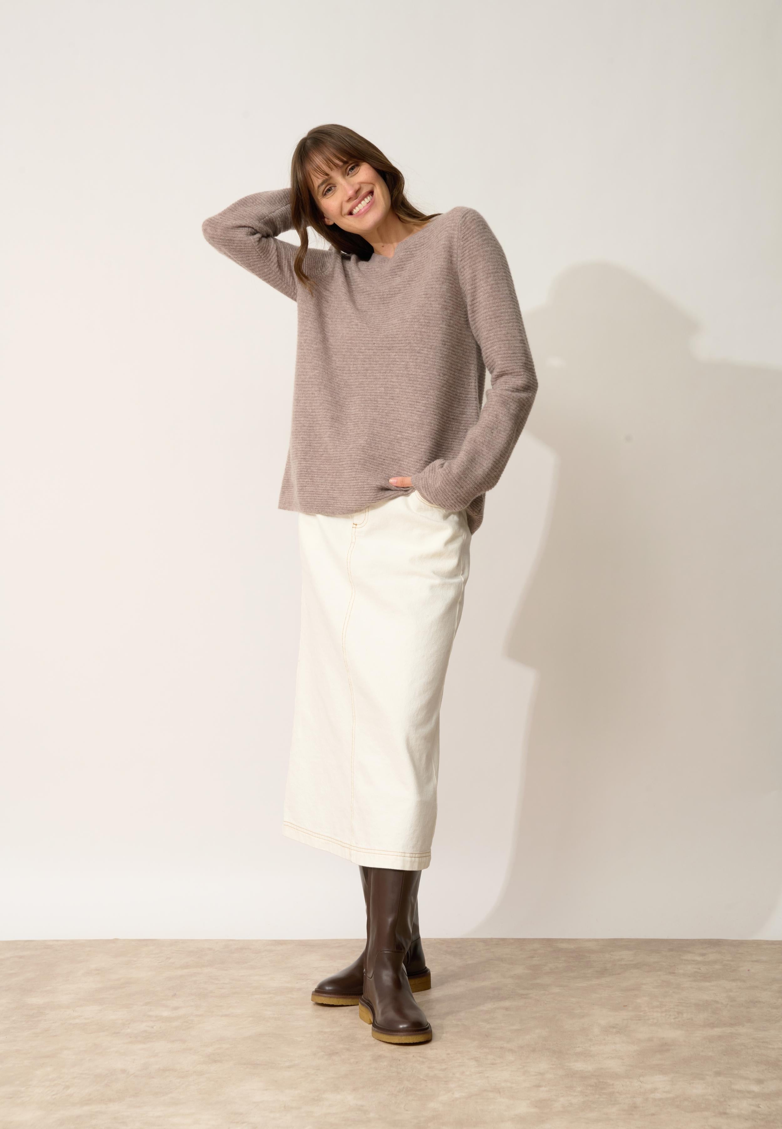 NETHY pull col bateau caribou chiné