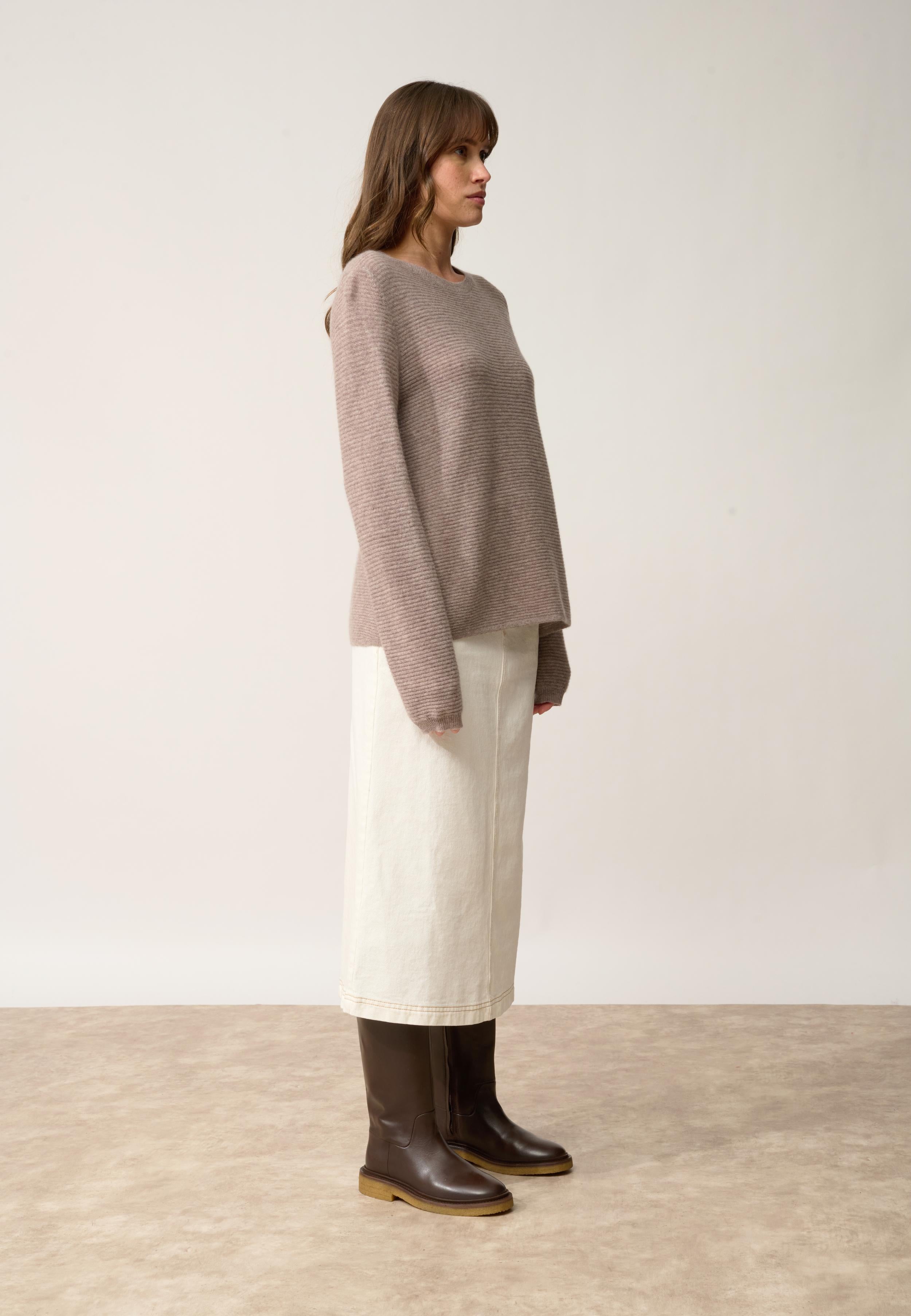 NETHY pull col bateau caribou chiné