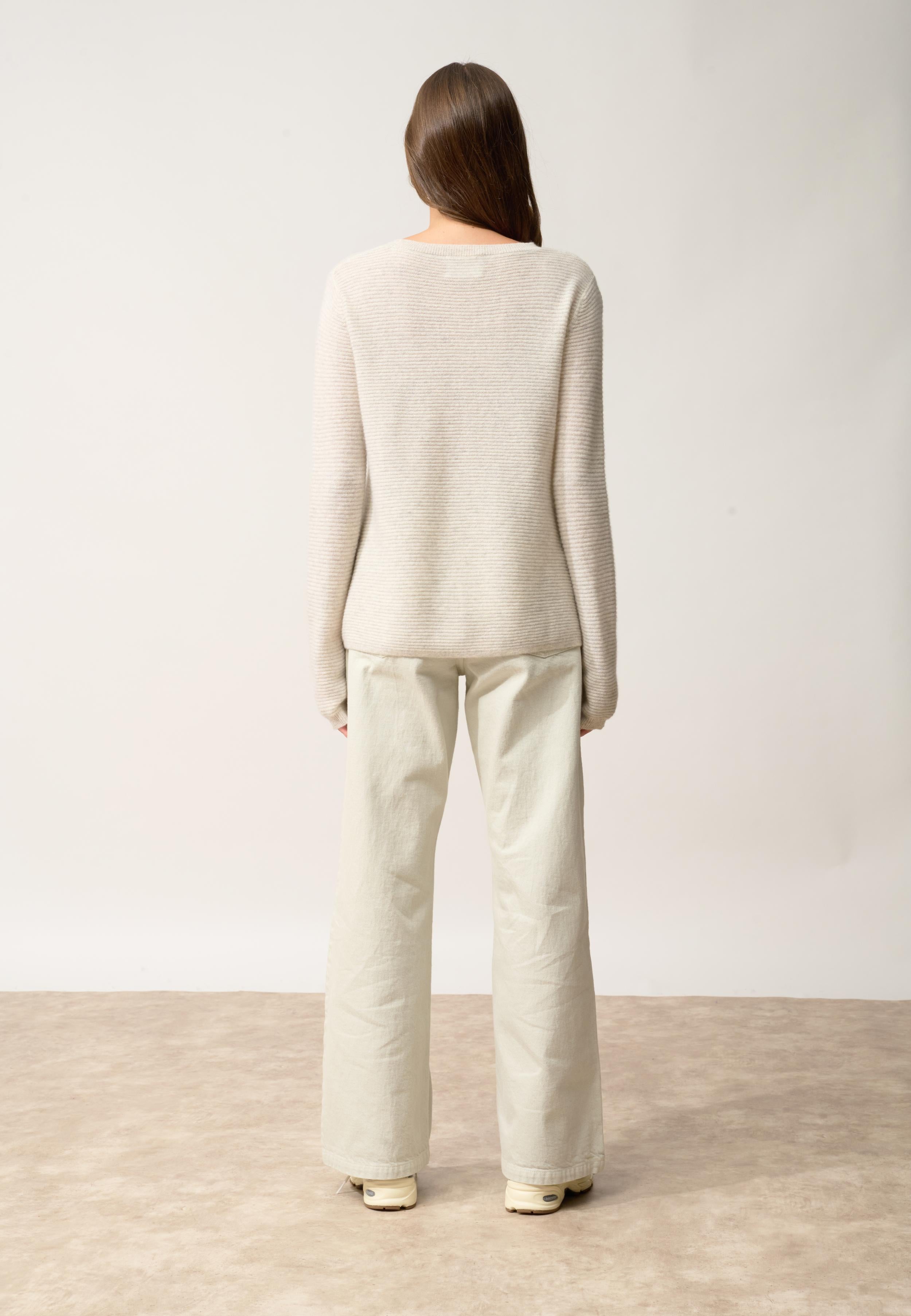 NETHY pull col bateau gris perle chiné