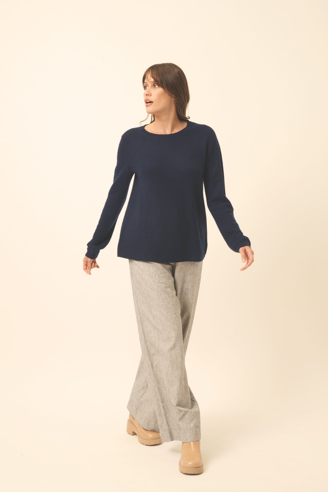 NETHY pull col bateau navy