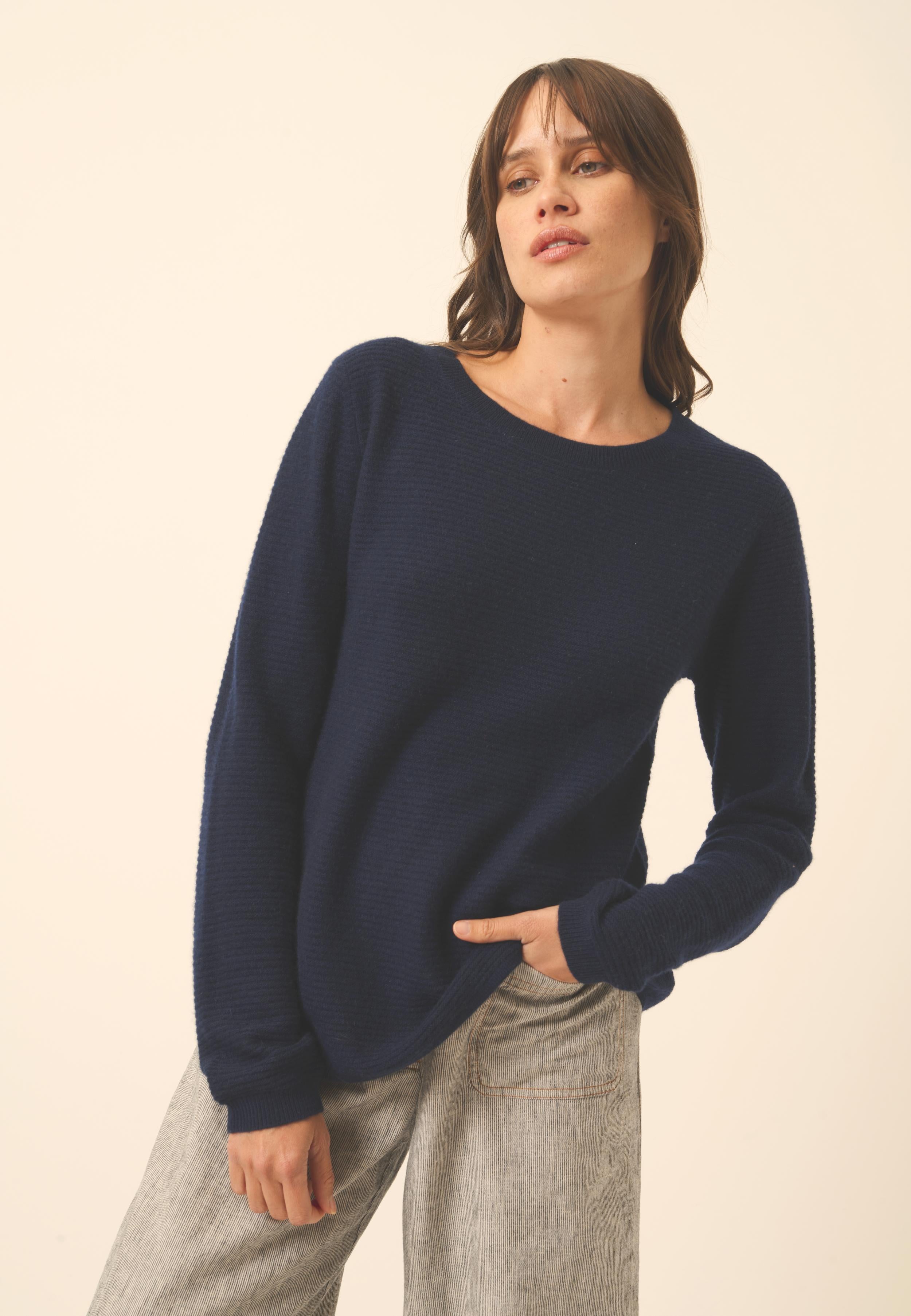 NETHY pull col bateau navy