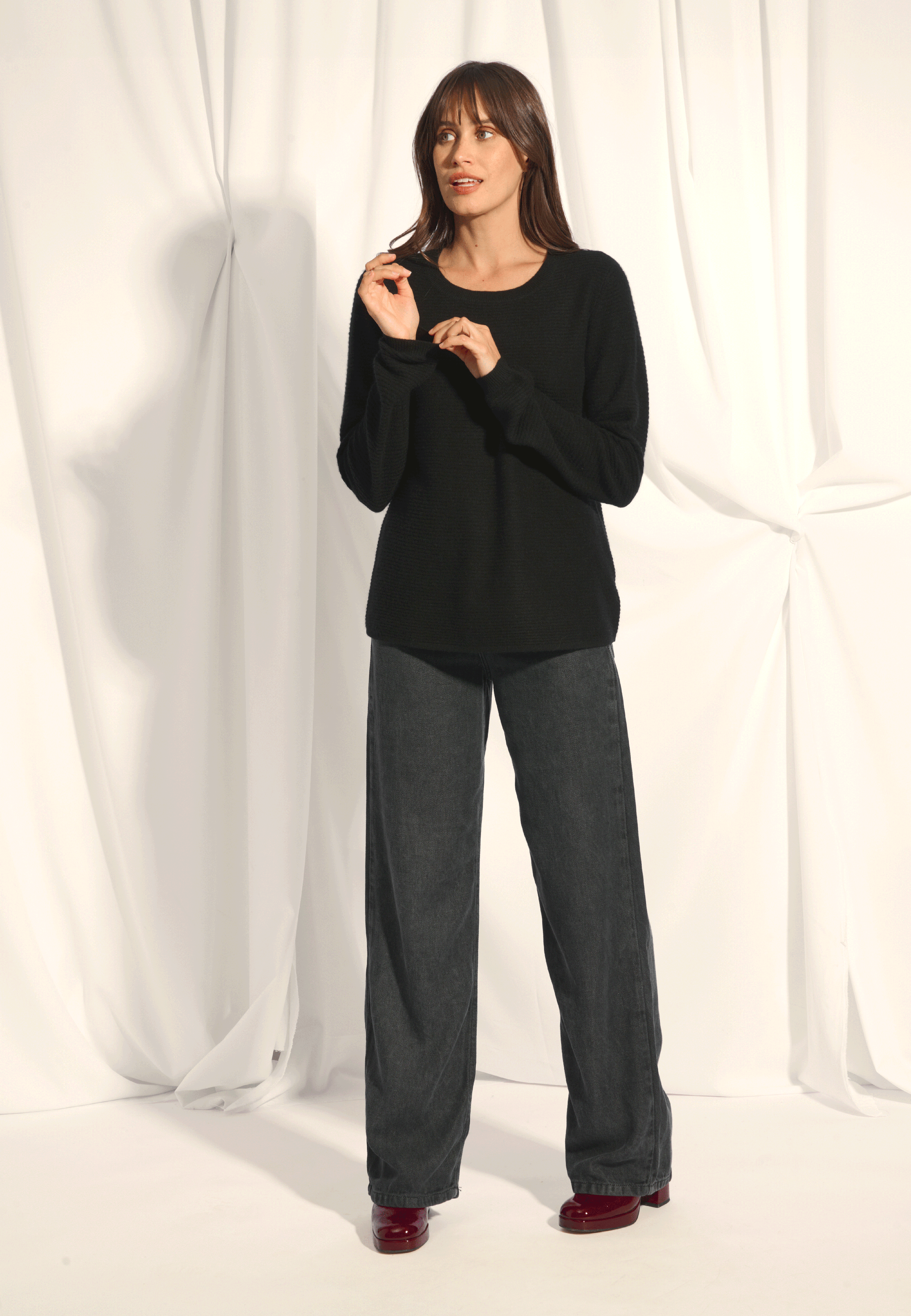 NETHY pull col bateau noir