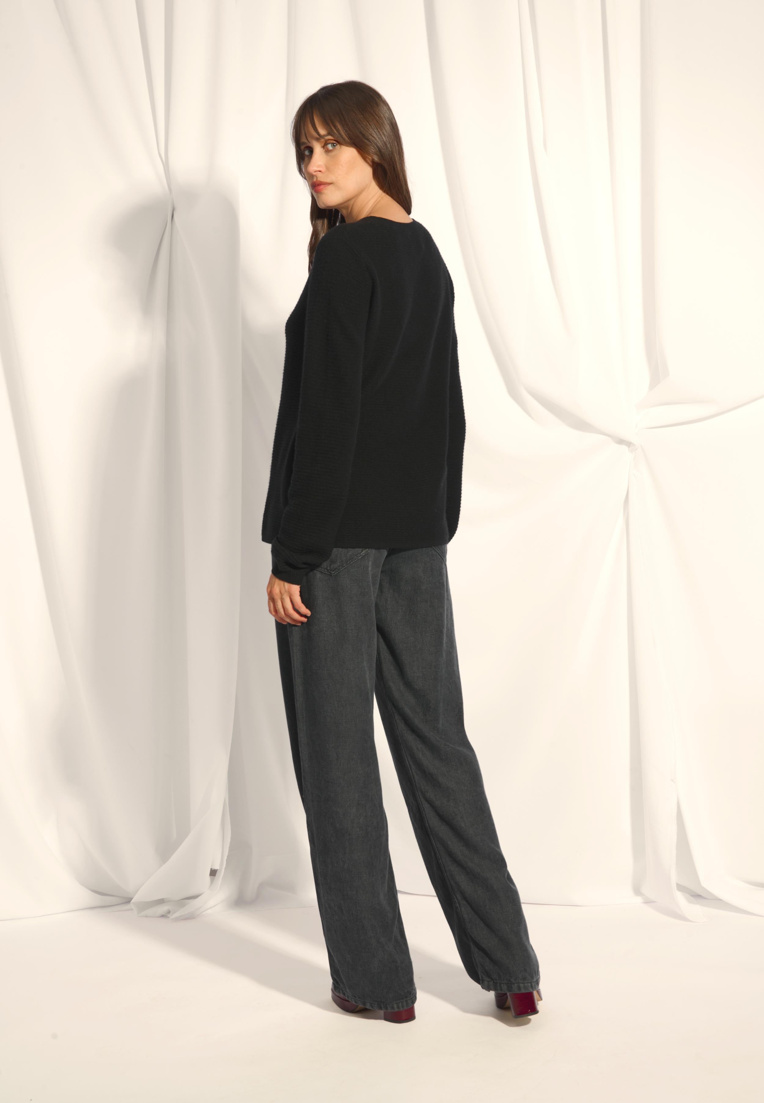 NETHY pull col bateau noir