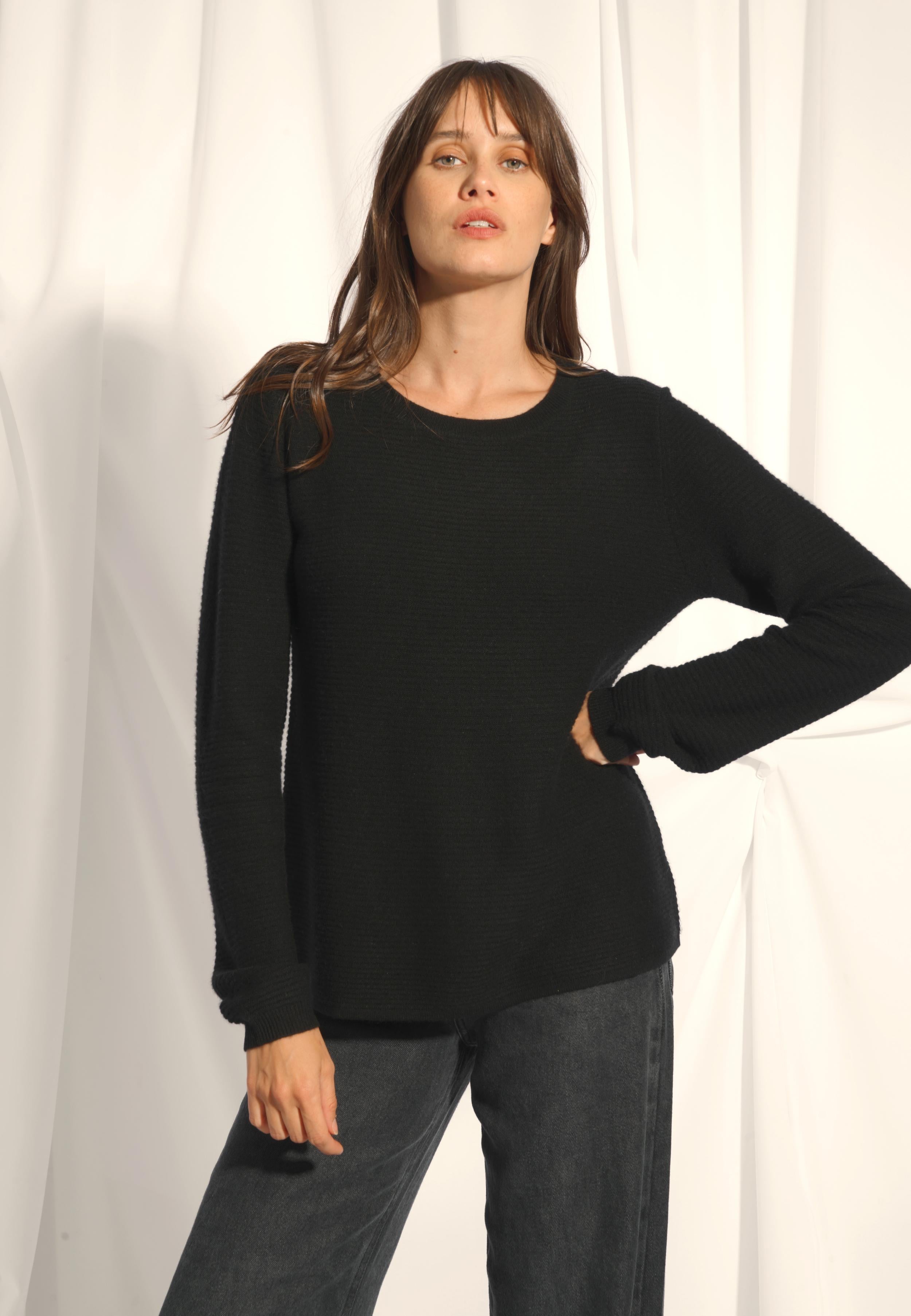 NETHY pull col bateau noir
