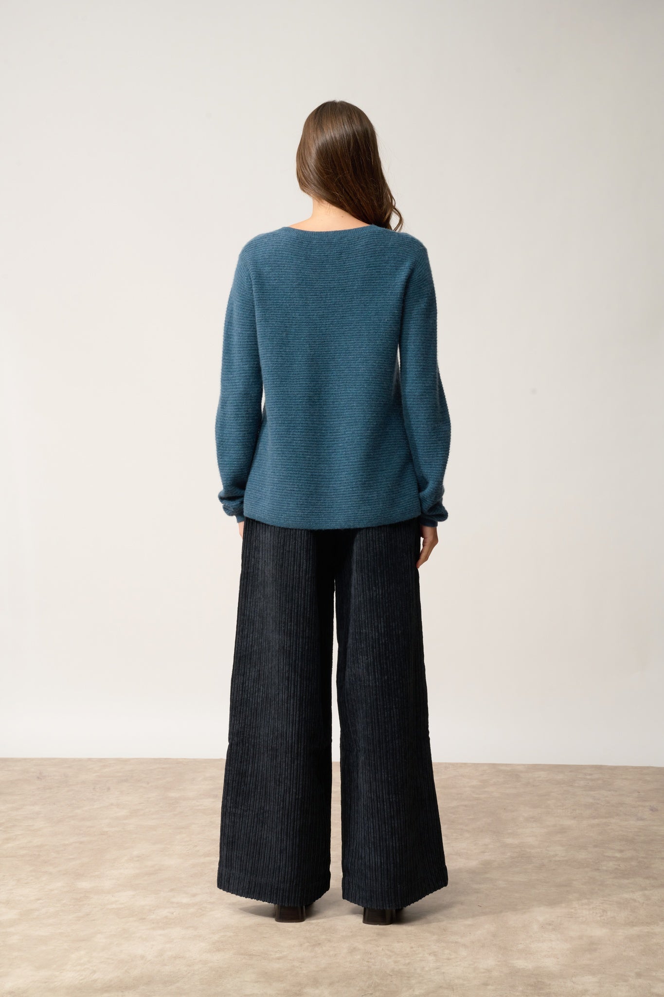 NETHY pull col bateau vert canard chiné