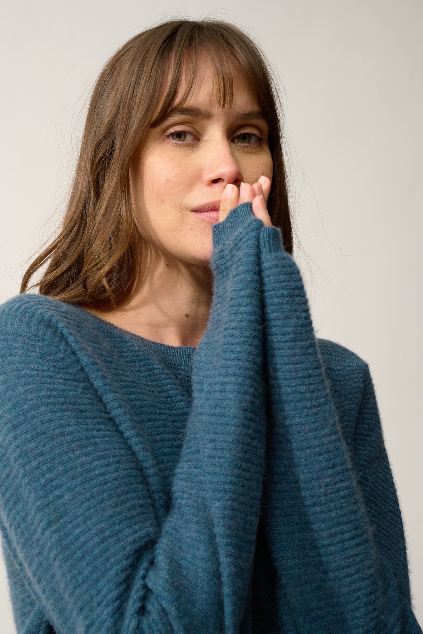 NETHY pull col bateau vert canard chiné