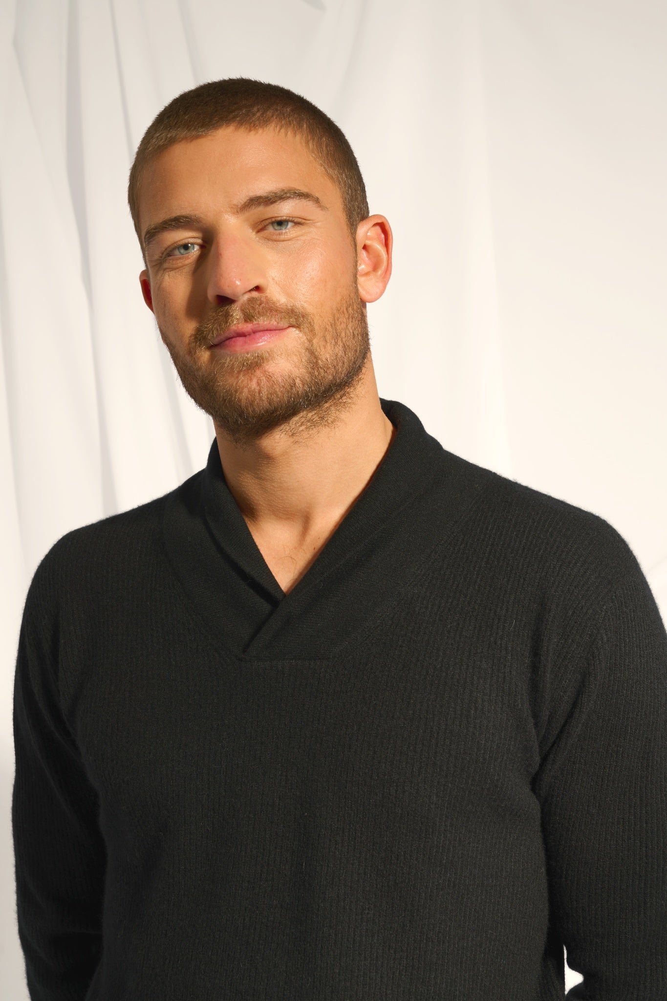 NINA pull col châle noir