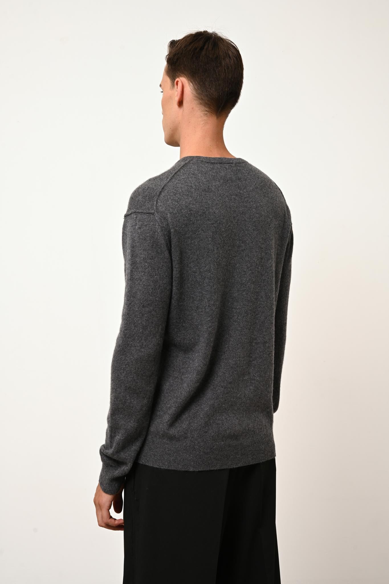 NOE pull col rond anthracite chiné