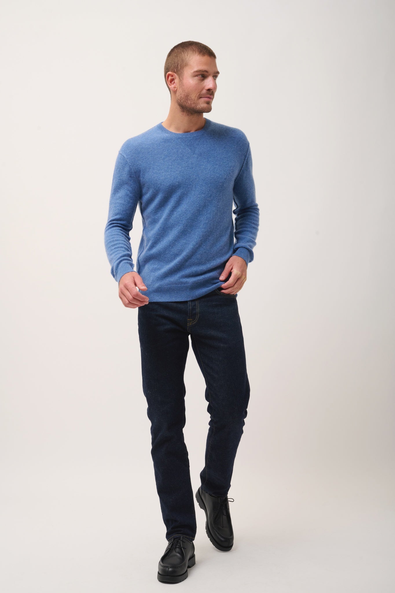 NOE denim blue round-neck sweater