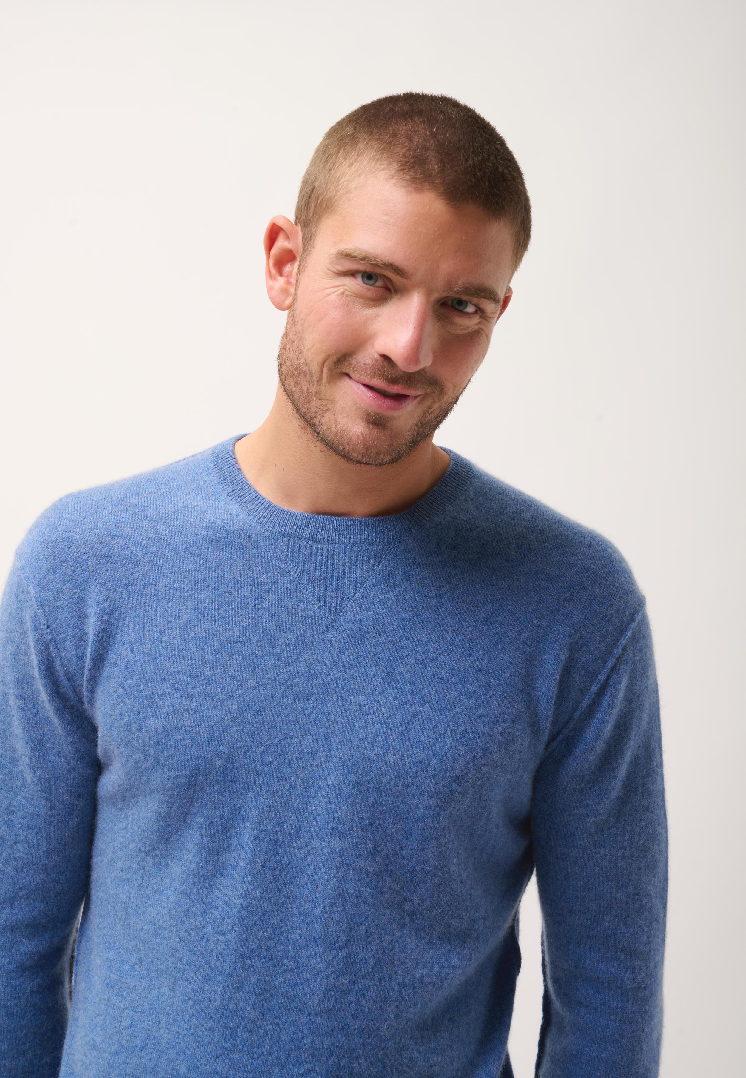 NOE pull col rond bleu denim