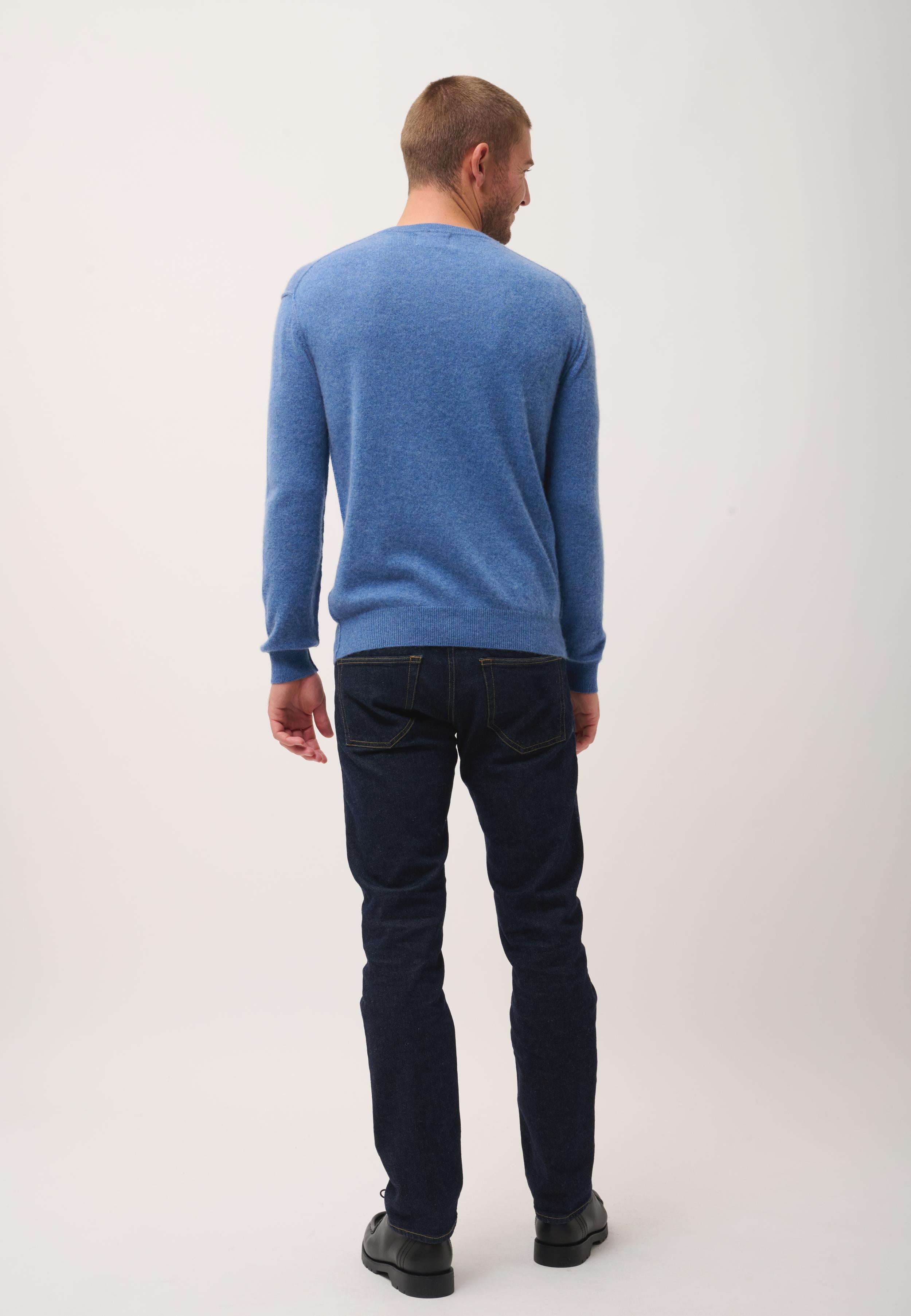 NOE pull col rond bleu denim