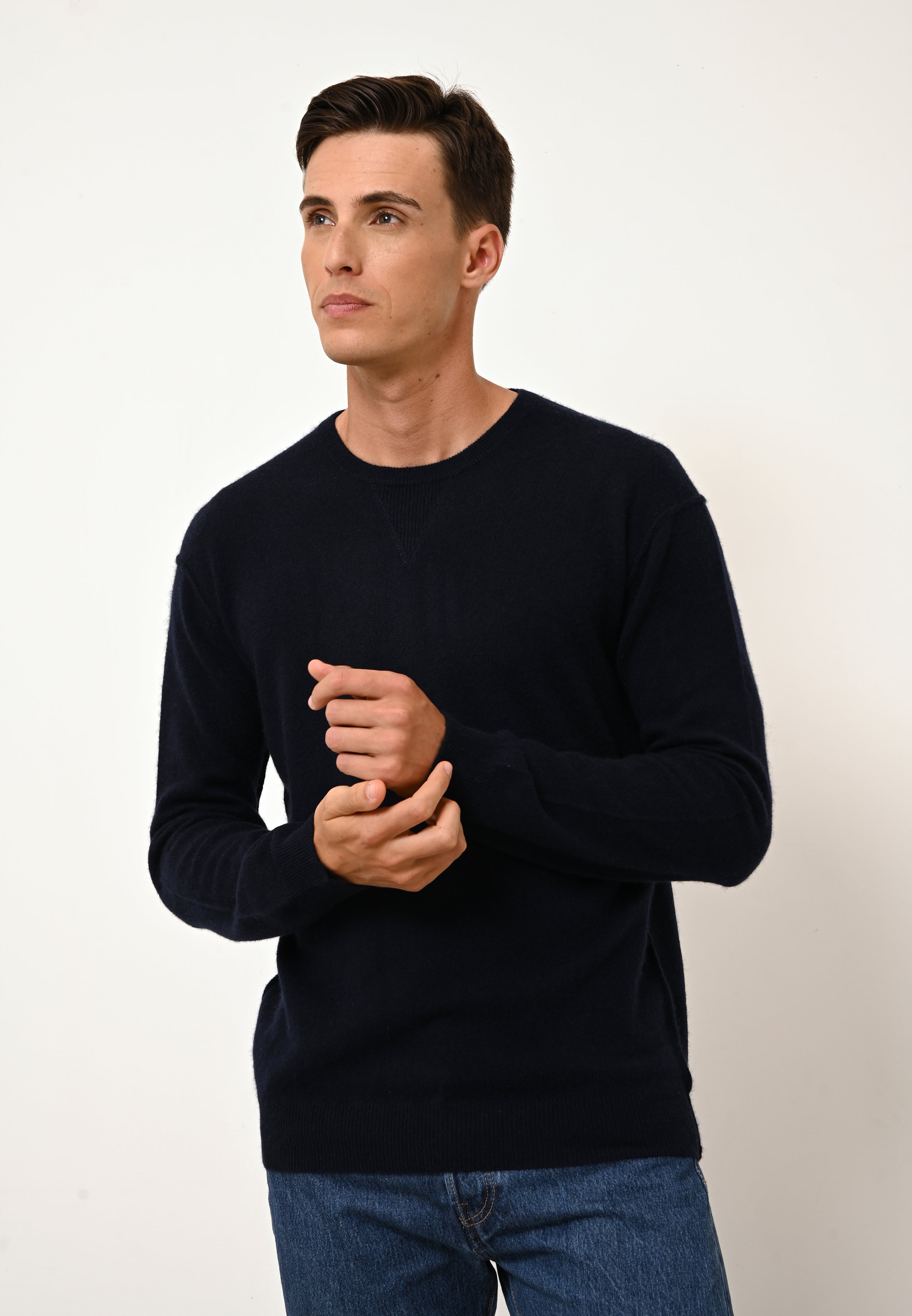 NOE navy crew neck sweater