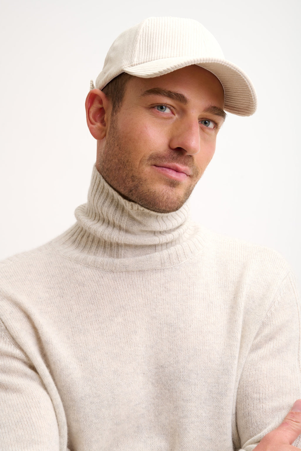 NOI pull col roulé gris perle chiné