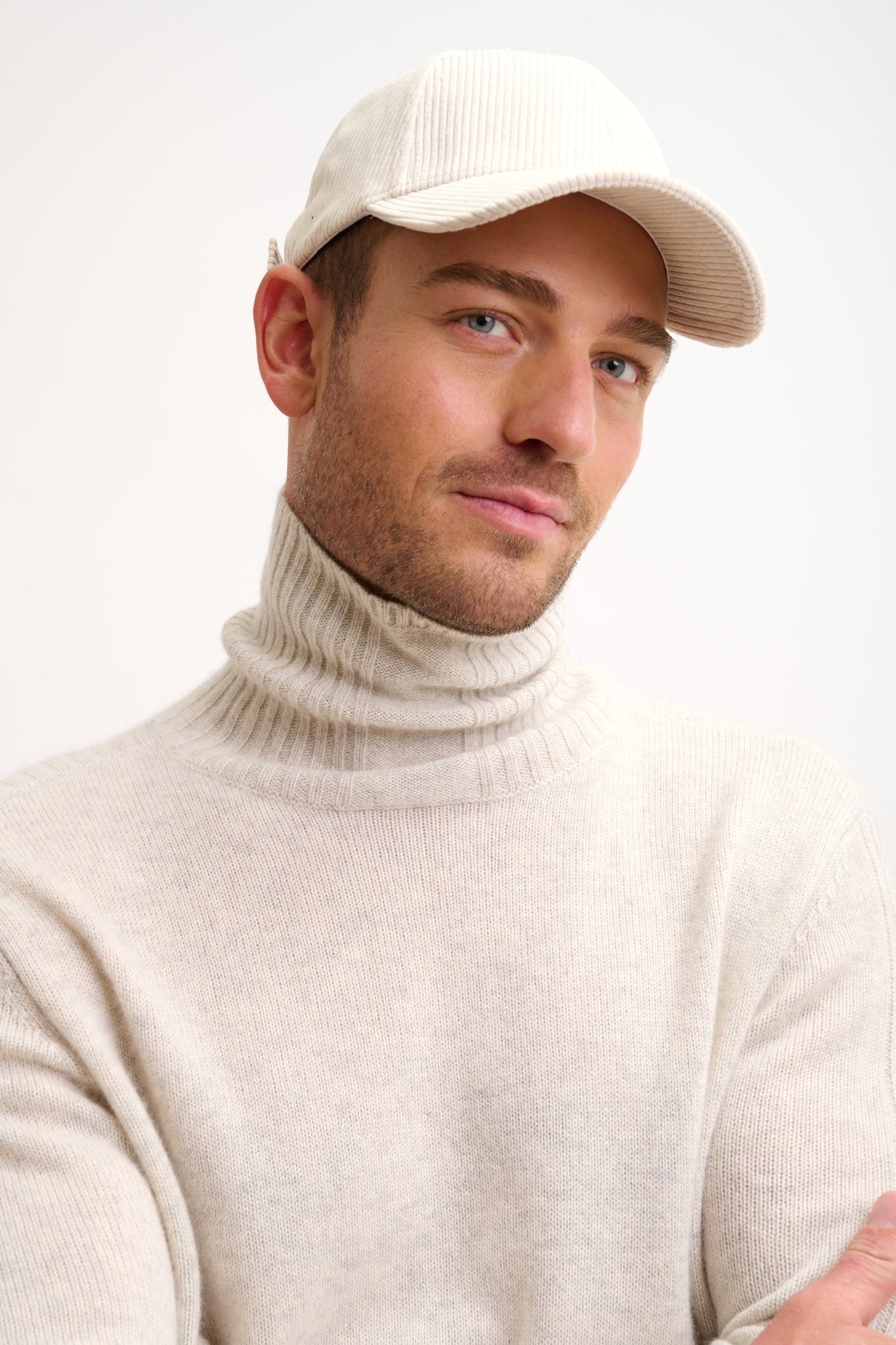 NOI pull col roulé gris perle chiné