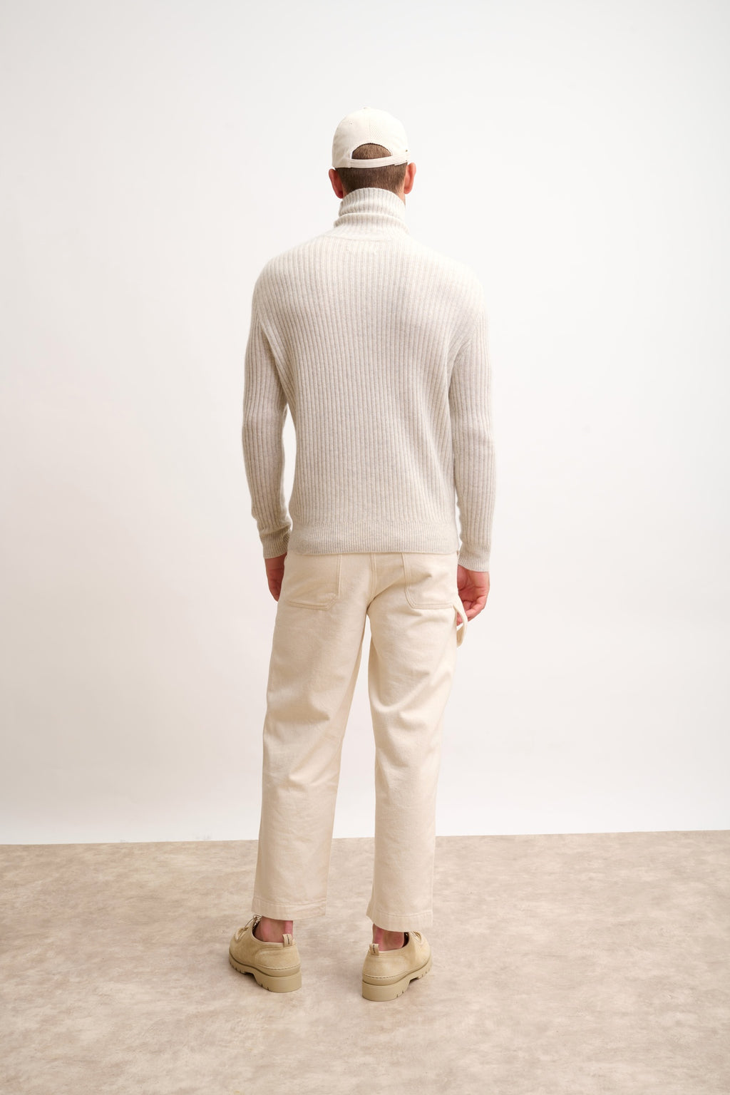 NOI pull col roulé gris perle chiné