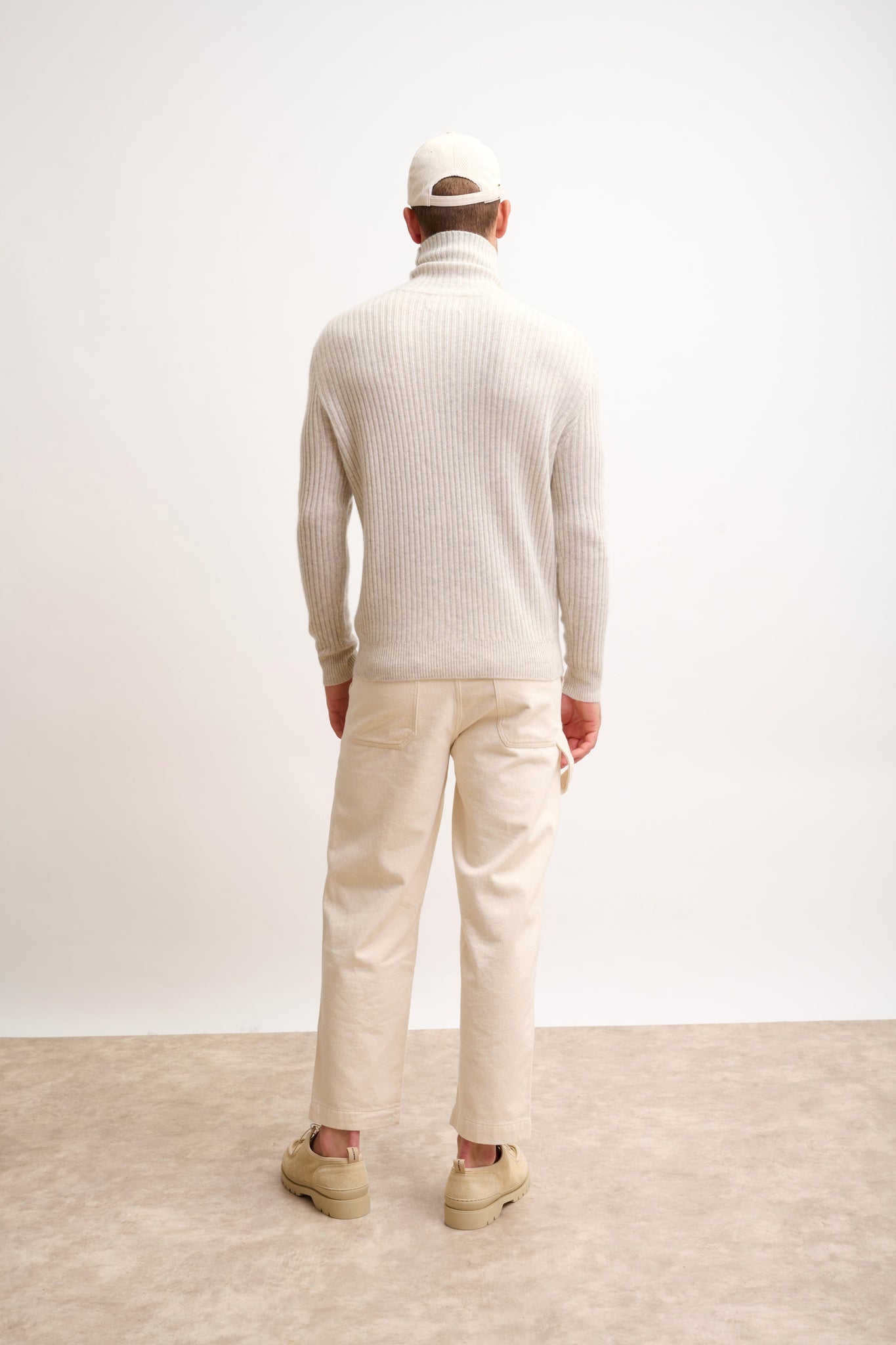 NOI pull col roulé gris perle chiné