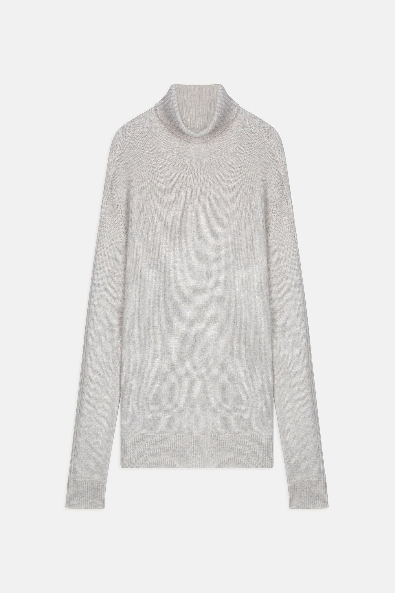 NOI pull col roulé gris perle chiné