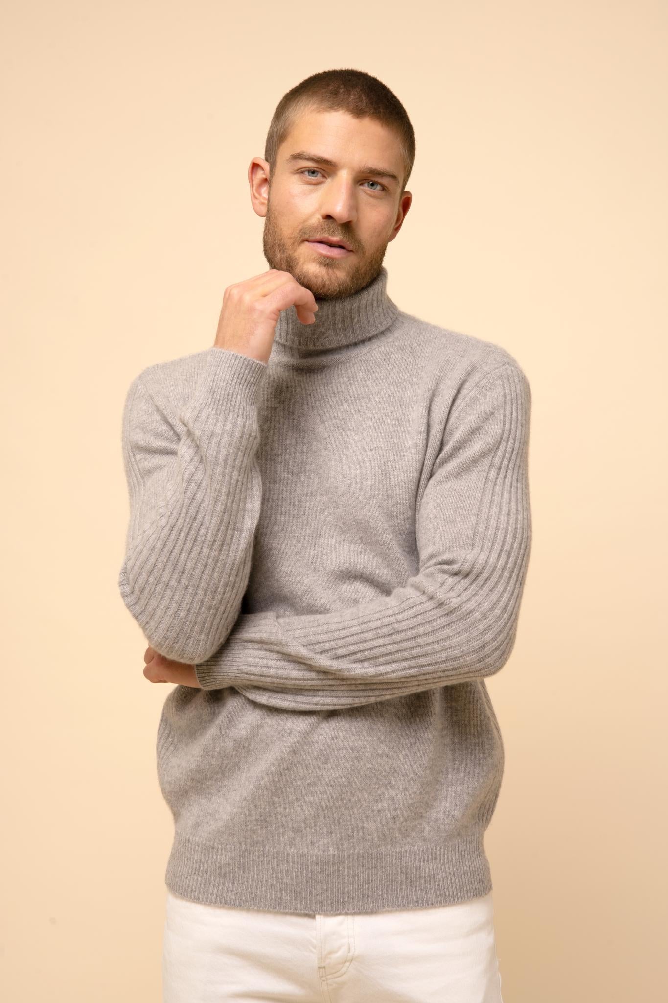 NOI pull col roulé nuage chiné