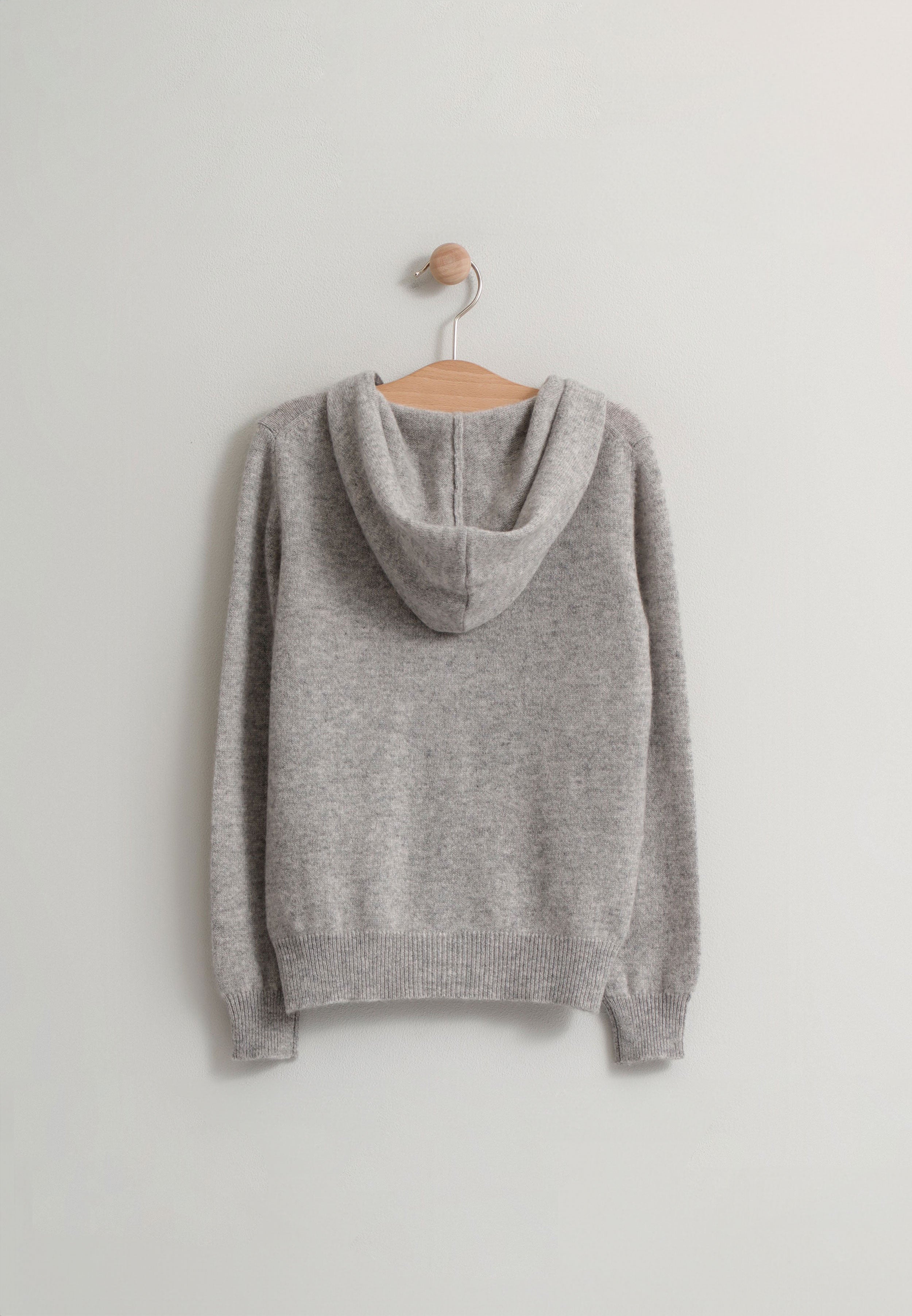 SELENGE zipped hooded vest in mottled cloud