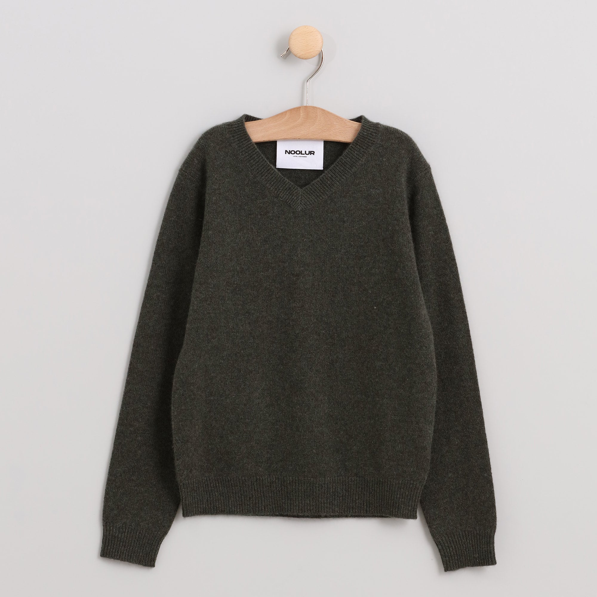 BARUUN khaki heather v-neck sweater