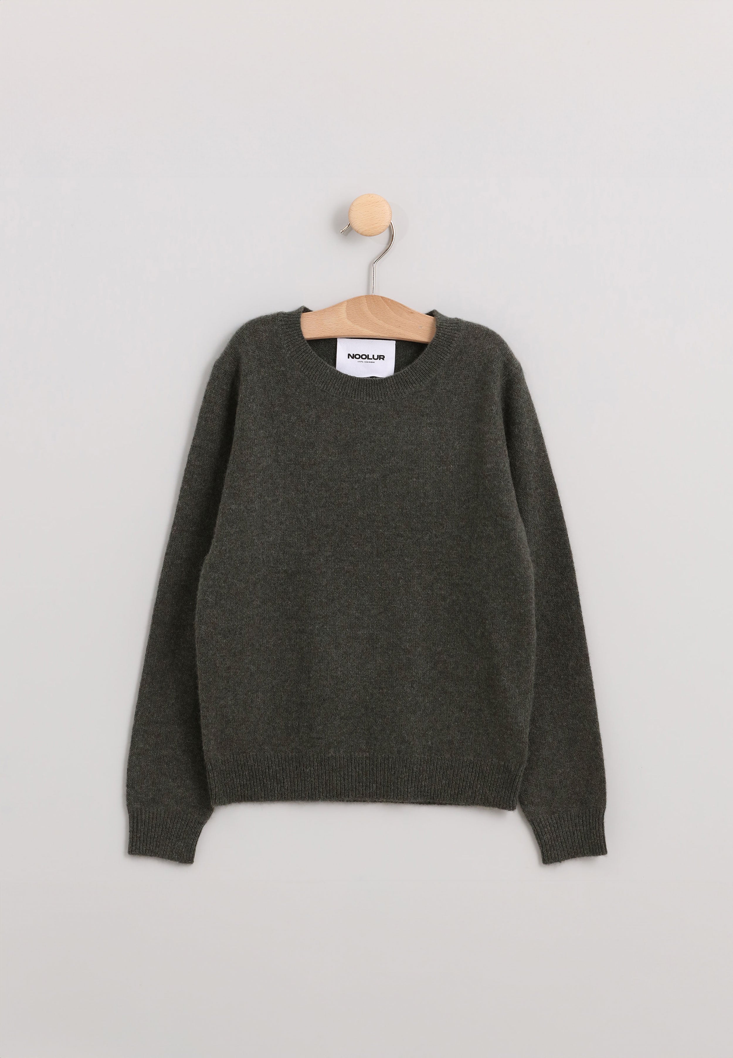 ERDENET khaki heather round neck sweater