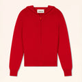 SELENGE Gilet Zippé Capuche Rouge
