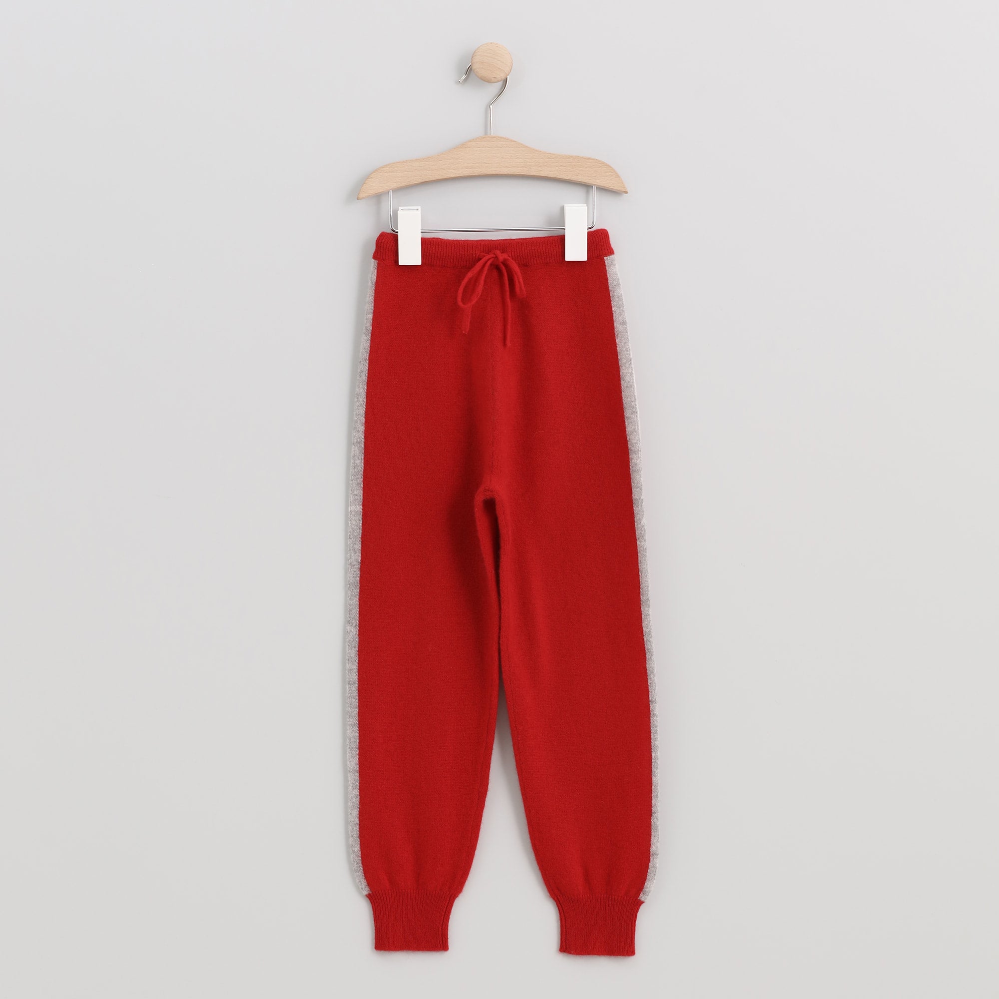 DORNOD jogging side stripes red/ivory/cloud mottled