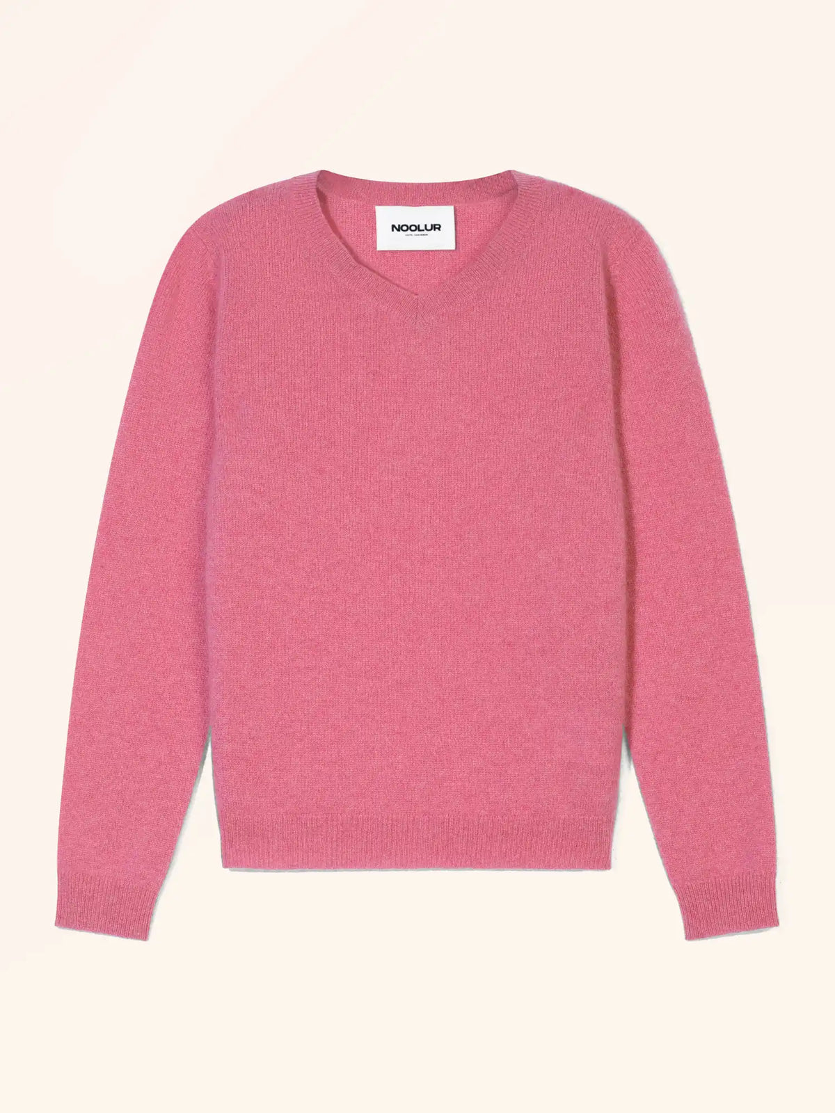 BARUUN Pullover V-Ausschnitt Erdbeerrot