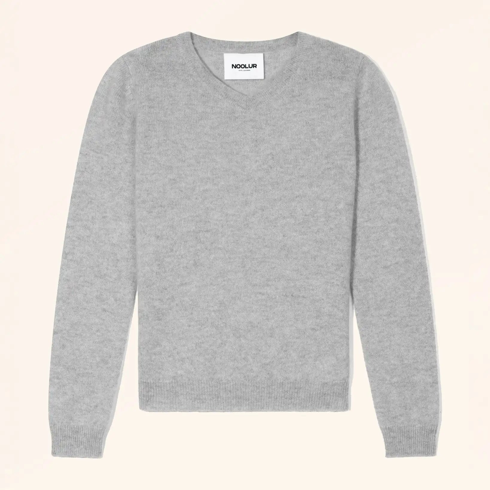 BARUUN Pull Col V Gris Clair Chiné