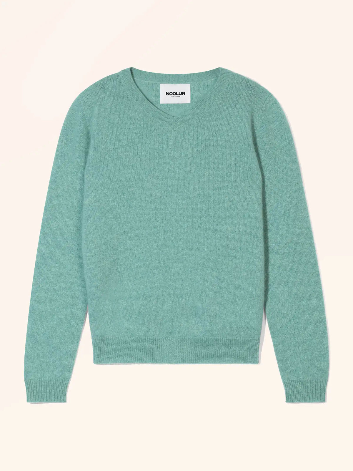 BARUUN Pullover V-Ausschnitt Grün meliert