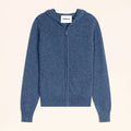 SELENGE Gilet Zippé Capuche Bleu Denim