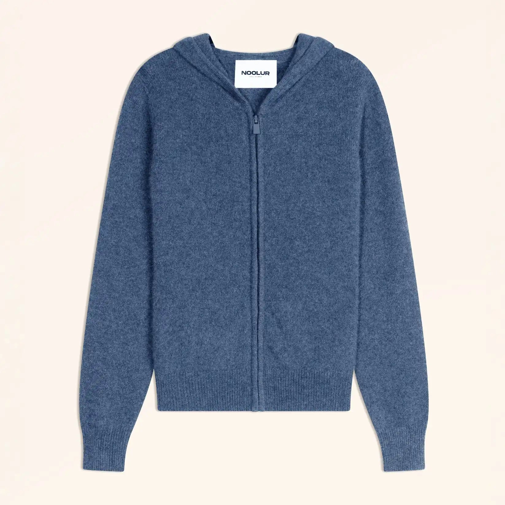 SELENGE Gilet Zippé Capuche Bleu Denim