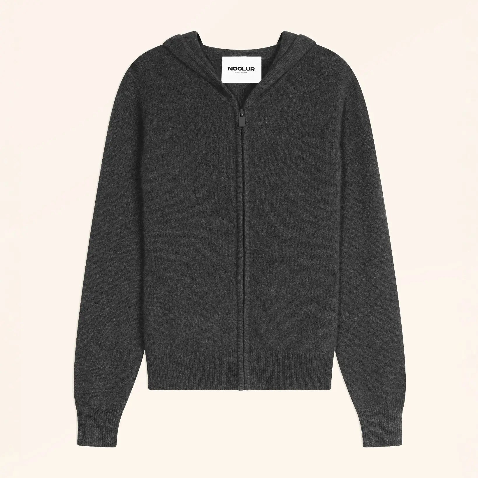SELENGE Gilet Zippé Capuche Carbone Chiné