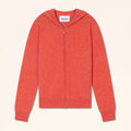 SELENGE Gilet Zippé Capuche Orange Chiné