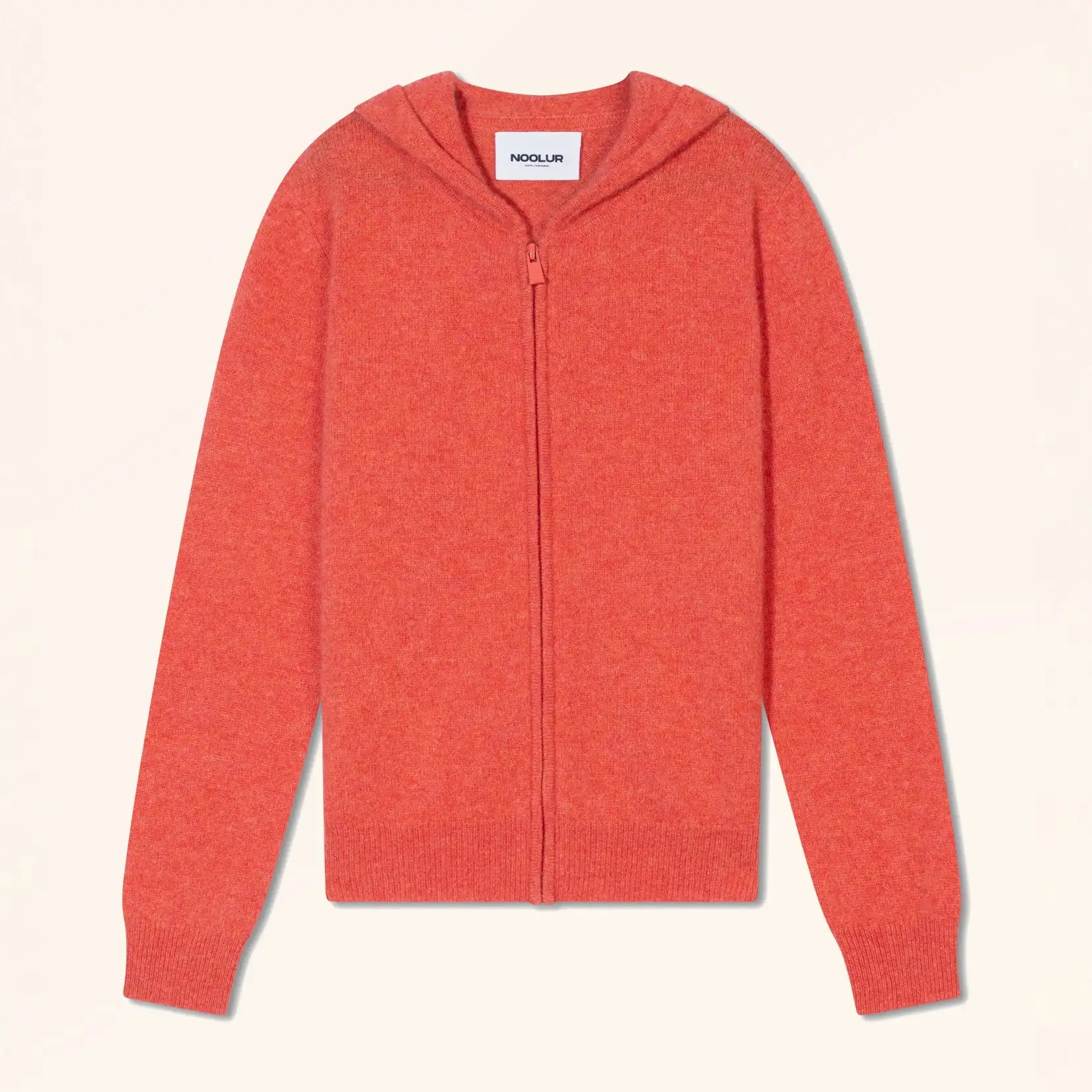 SELENGE Gilet Zippé Capuche Orange Chiné