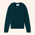 SELENGE Gilet Zippé Capuche Vert Canard