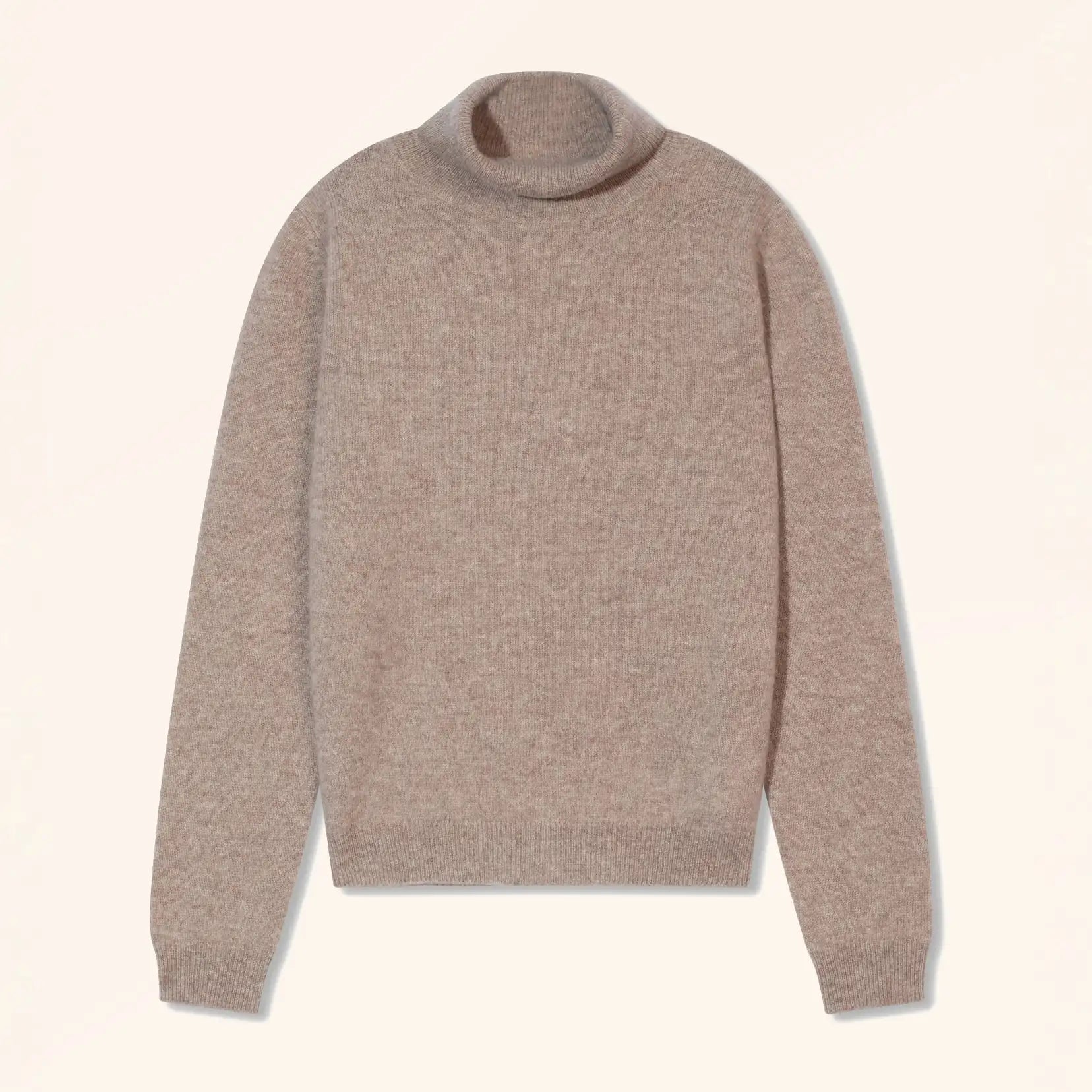 ULIASTAI Pull Col Roulé Taupe Clair Chiné