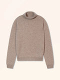 ULIASTAI Pull Col Roulé Taupe Clair Chiné